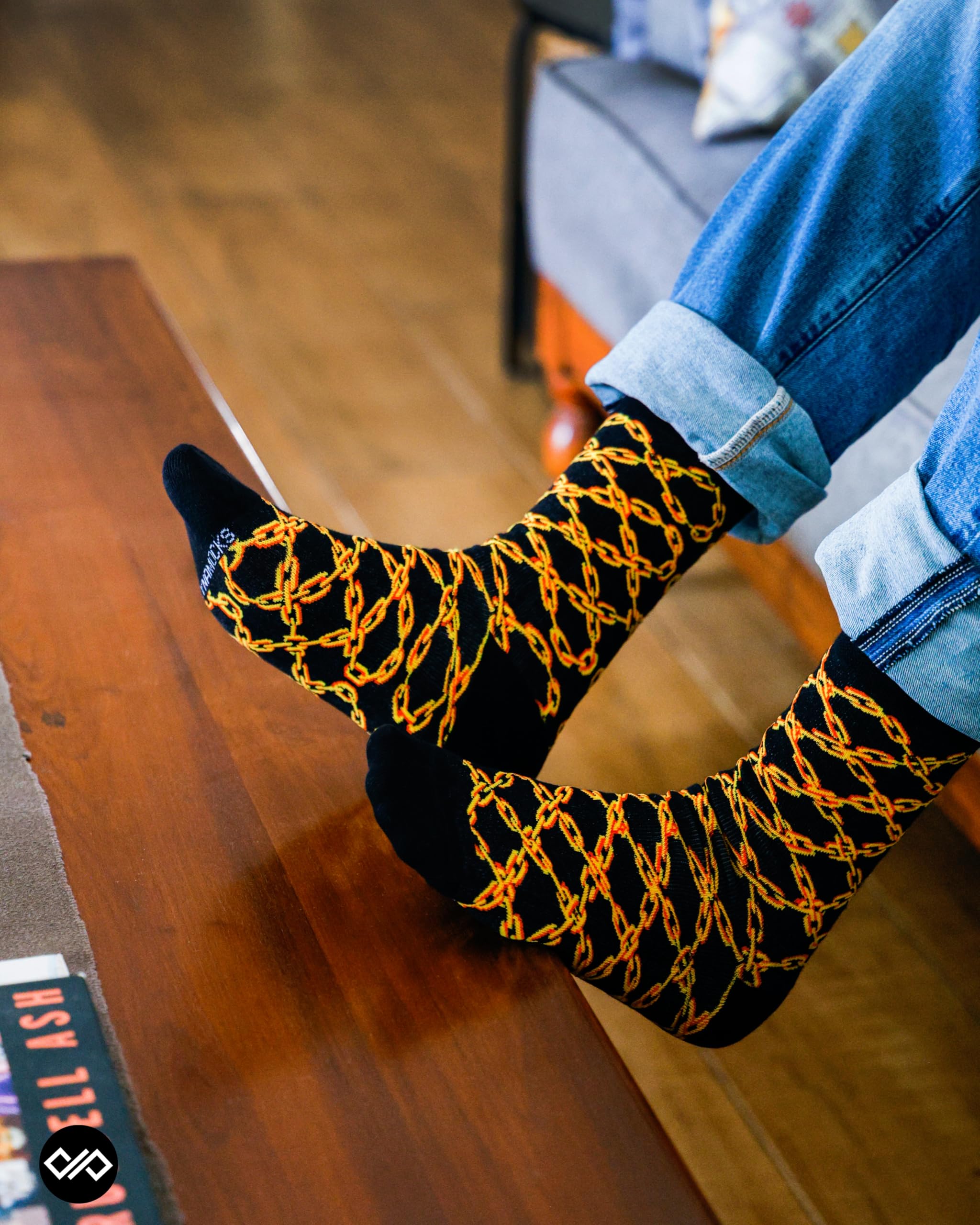 DYNAMOCKS Calcetines largos de algodón peinado para hombre y mujer (paquete de 3) (multicolor, talla única)