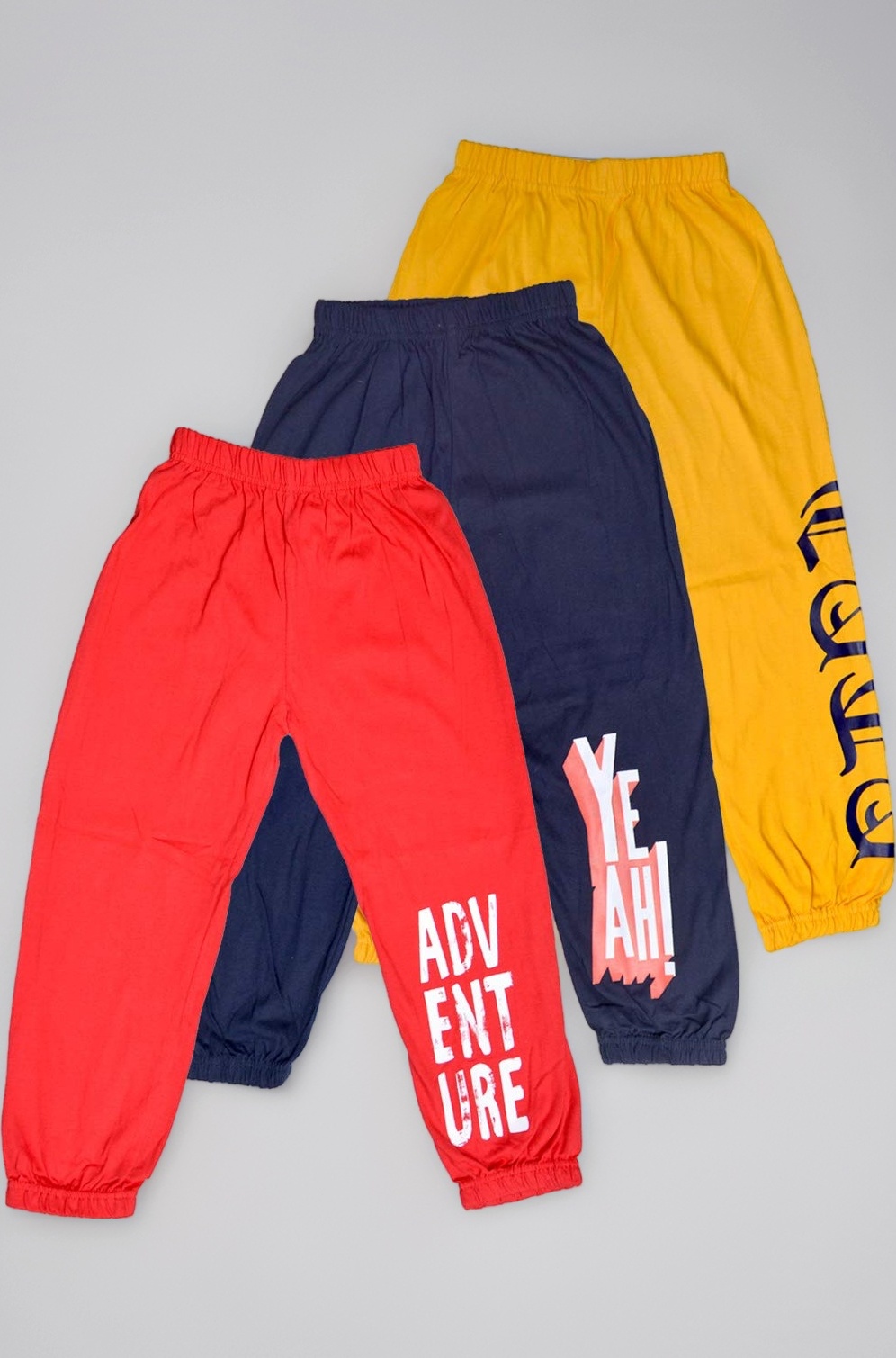 Boy's Regular Fit Cotton Printed Track Pants (Pack of 3)