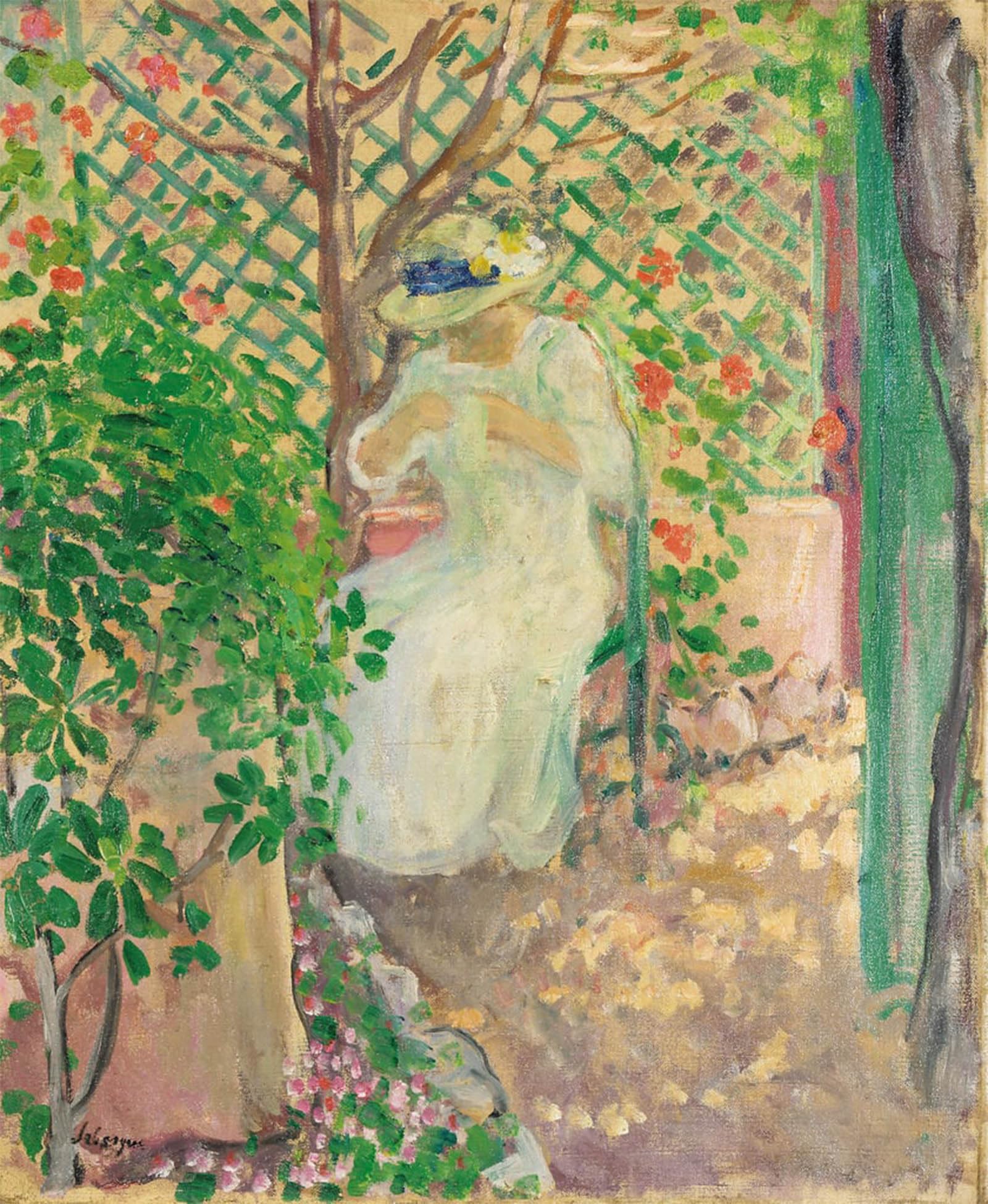 SERENDIPITP Abstract Painting Mural Print Picture Wall Decor Painting Marthe Lebasque In The Gazebo by Henri Lebasque Vintage Wall Artwork for Home Decor 60x90cm