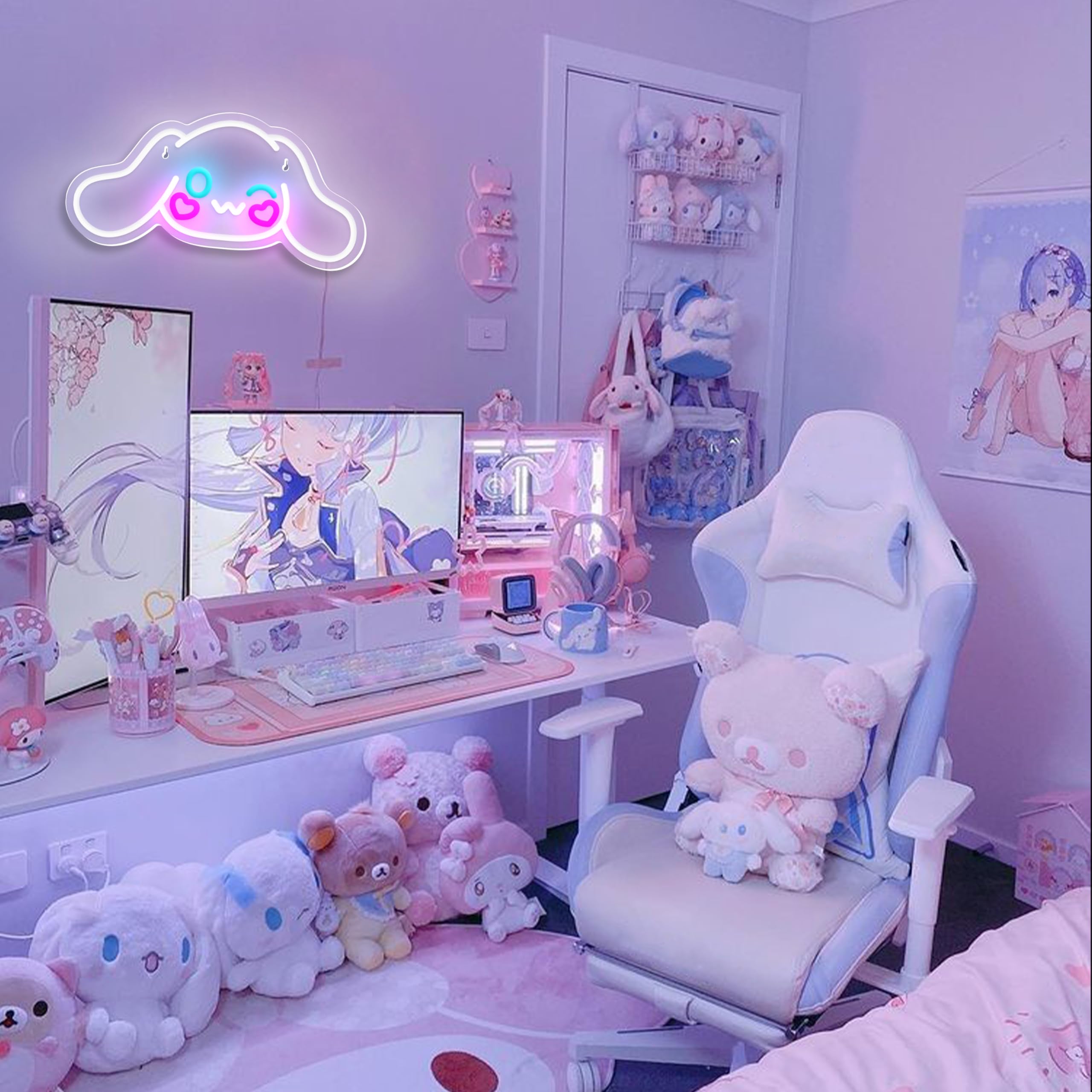 Amazon.co.jp: VIKLIU シナモロール ネオンサイン アニメ ネオンLED