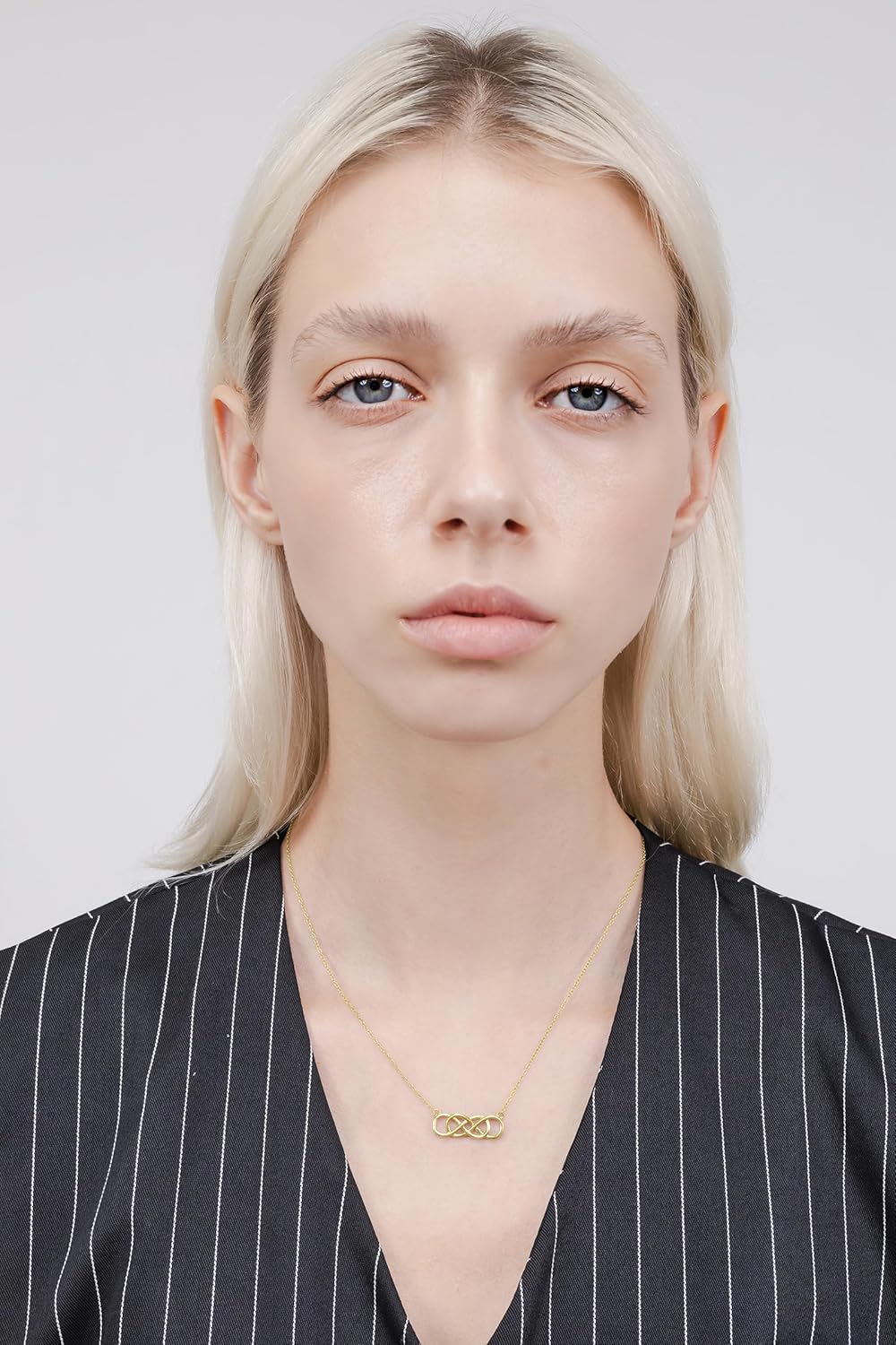 Hoops & Loops Sterling Silver Double Infinity Necklace - Image 3