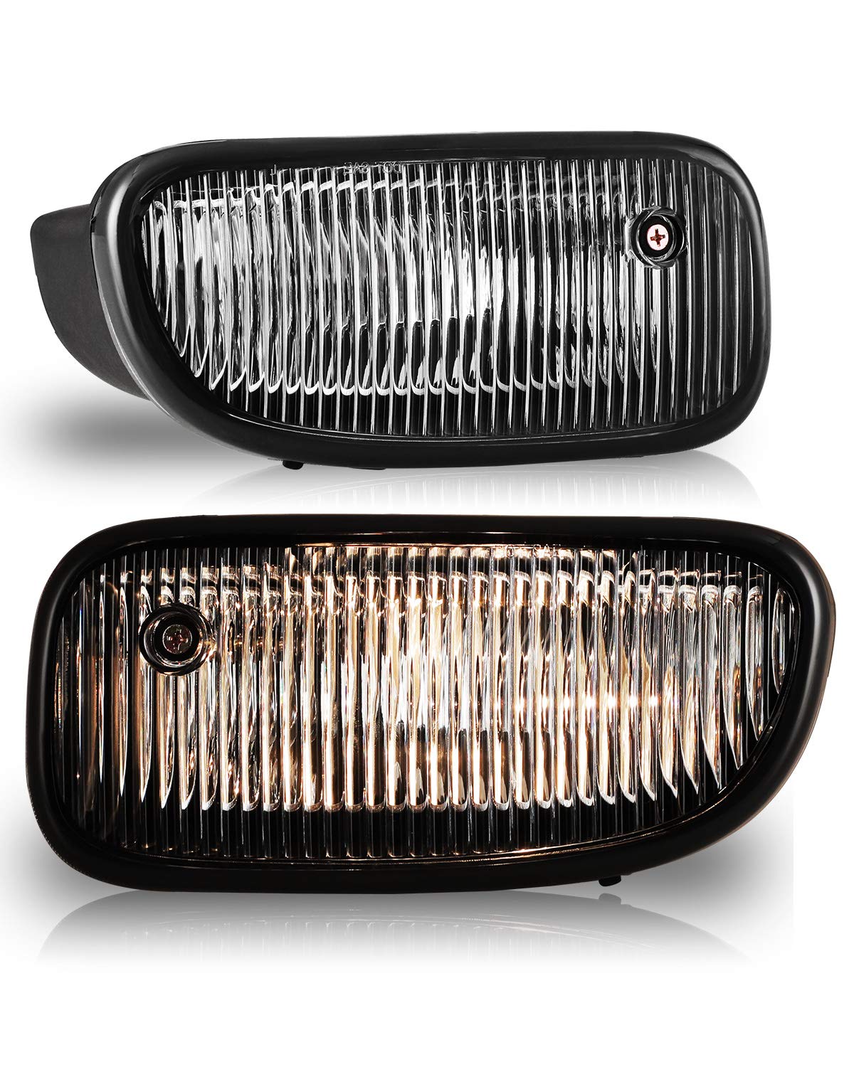 Fog Lights for JEEP Grand Cherokee 1999-2003 with Bulbs H12 12V53W Fog Lamps Replacement- 1 Pair (Clear Lens)