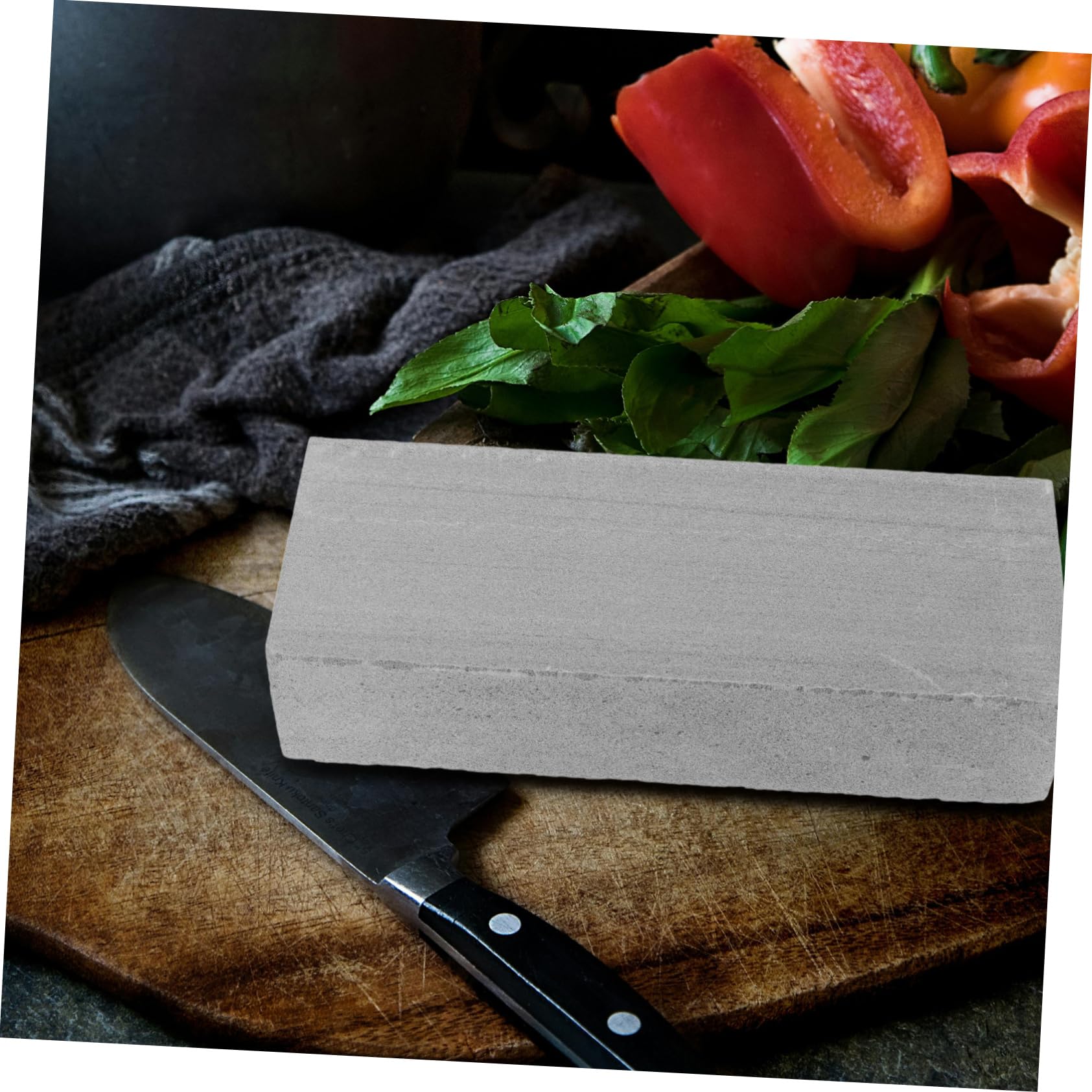 Pierre à Aiguiser à Grain pour Couteau, Usage la Cuisine, Bords Arrondis