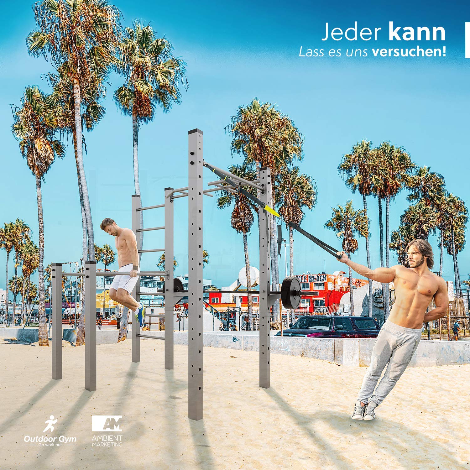 KLEMP Outdoor Workout Platz | Street Workout Für Garten | Calisthenics Crossfit Kraftstation | Fitnessgerät Für Outdoor