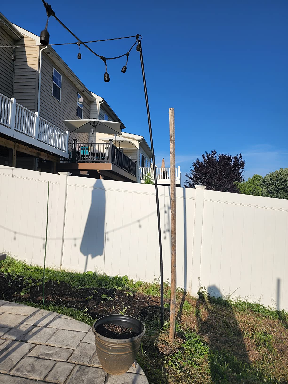 21/mo Finance YQL Metal Patio Light Poles for Outdoor String Lights