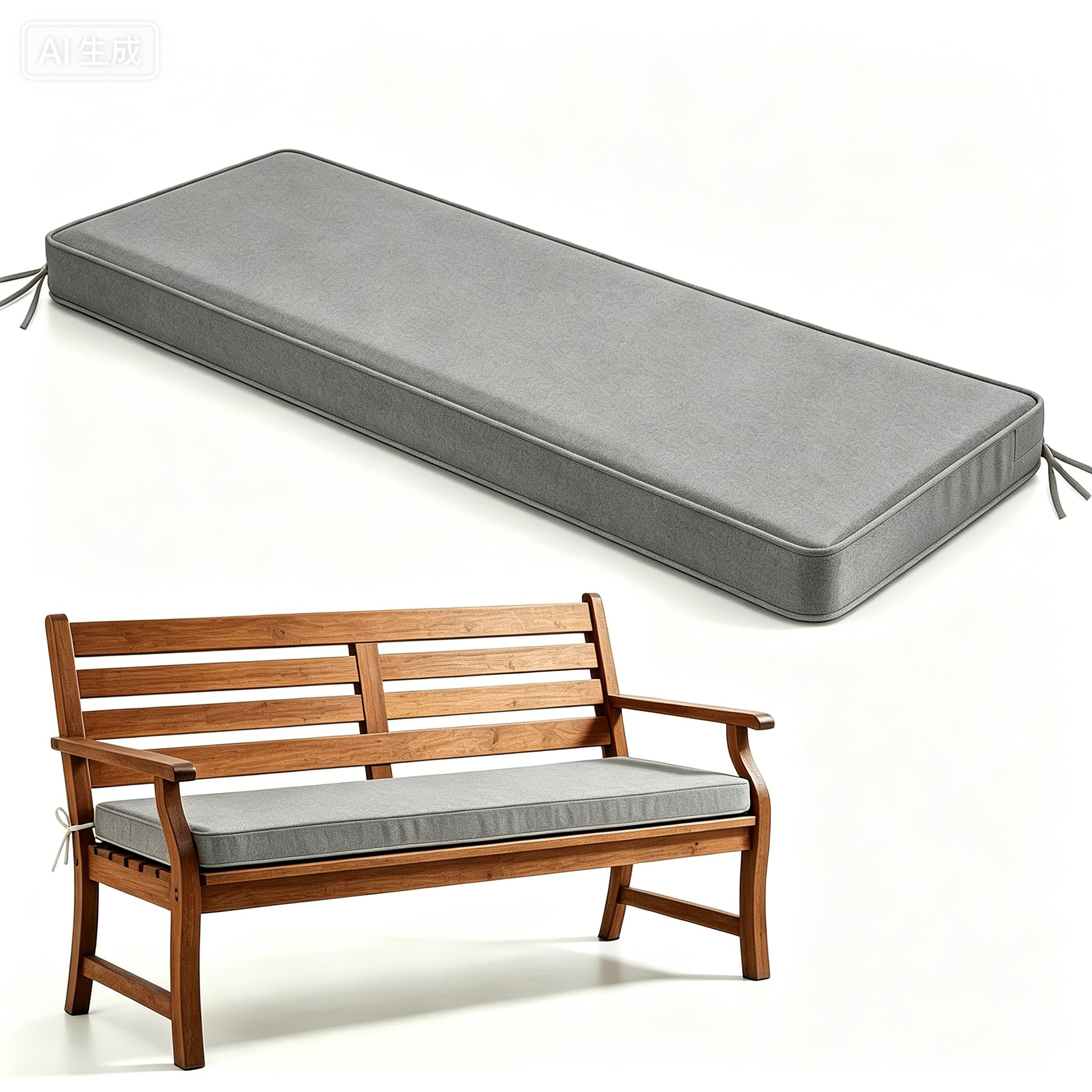 Cojín para Banco de Exterior Impermeable para Muebles de Patio Cojín Antideslizante con Funda Extraíble para Columpio de Jardín Sofá de Porche O Terraza