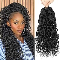 Vista 57 de Rastas de diosa de pelo de ganchillo de 18 pulgadas, 6 paquetes, pelo de ganchillo postizo previamente enrollado, pelo de ganchillo suave