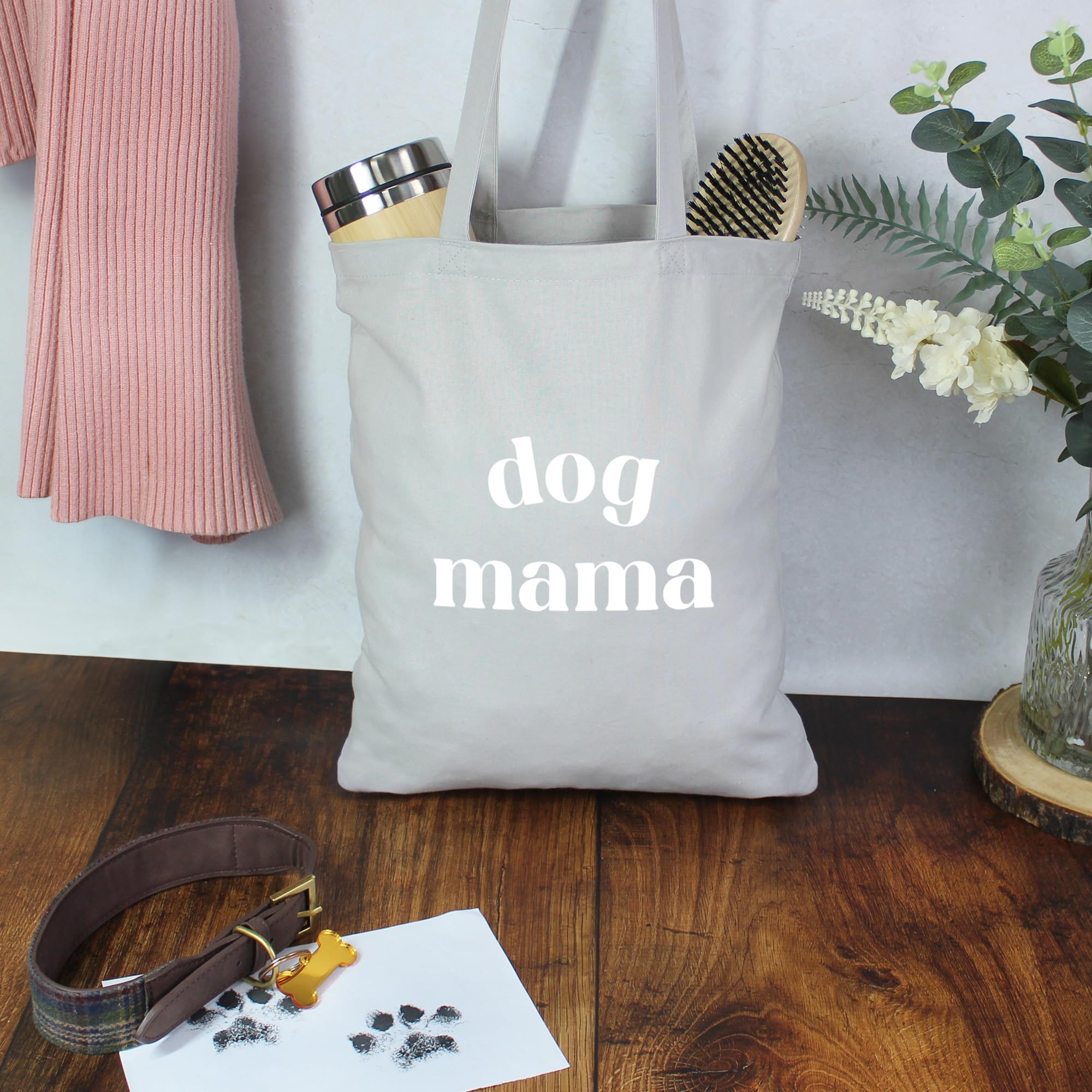 eBuyGB Dog Mama Cotton Tote Bag, Grey - Image 2