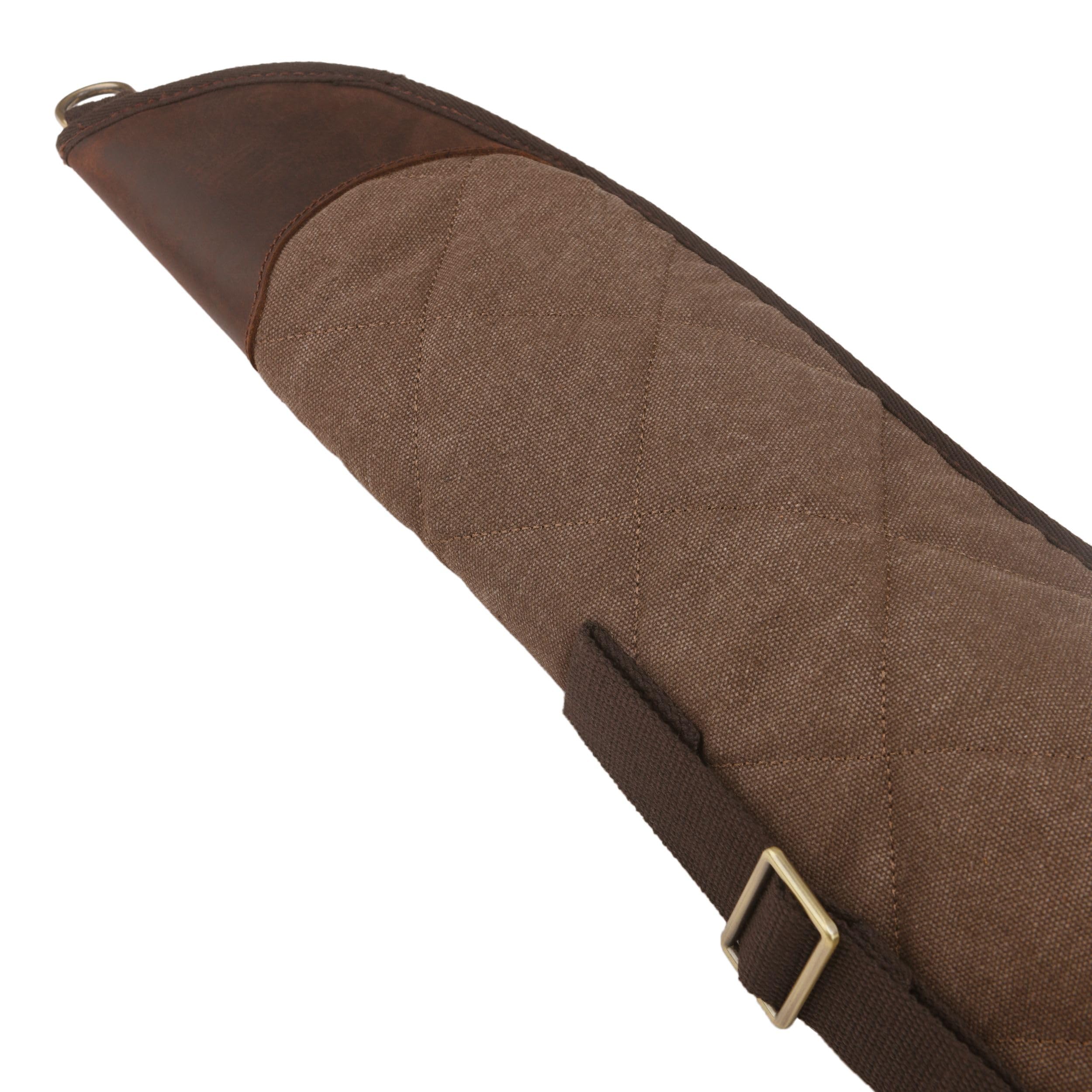 WAYNE'S DOG 104/140 cm weiche Gewehrtasche für Gewehre & Flinten mit Zielfernrohr, Canvas+Leder Bestickt, für Repetierer & Kippläufer