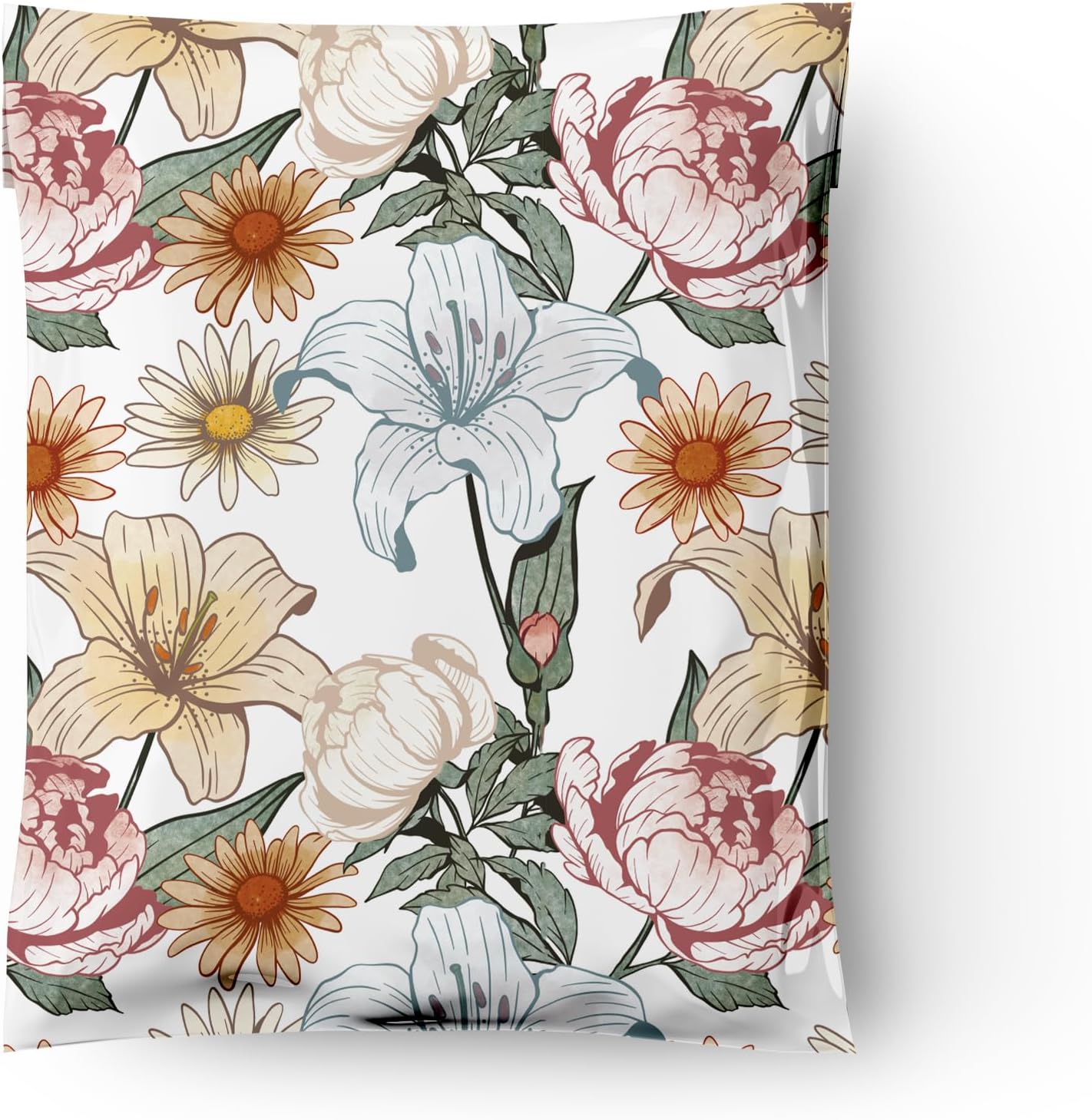 Pro Supply Global Vintage Floral Summer Designer Poly Mailers – 100 Packs 10"x13" Ideal Waterproof Self-Sealing Poly mailer, Tear-Resistant Shipping Bags & Printed Mailing Envelopes for Small Business