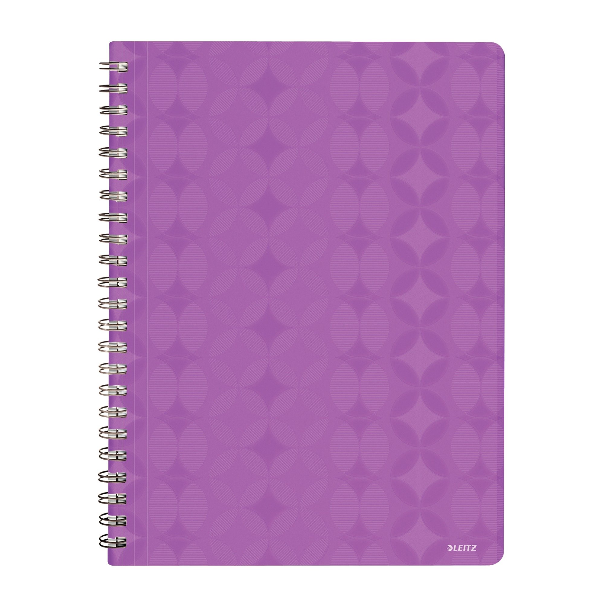 Leitz 45900065 - Cuadernos (A4, de rayas, sin madera, 80 páginas, polipropileno), diseño retro, color morado