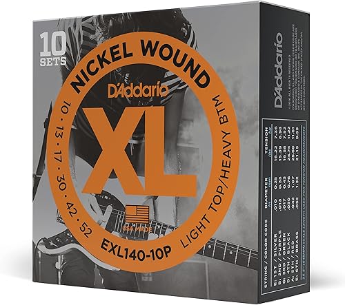 Miniatura 58 de D'Addario XL EXL110-3D - Cuerdas de níquel para guitarra eléctrica de 6 cuerdas, entonación perfecta, sensación consistente, durabilidad fiable