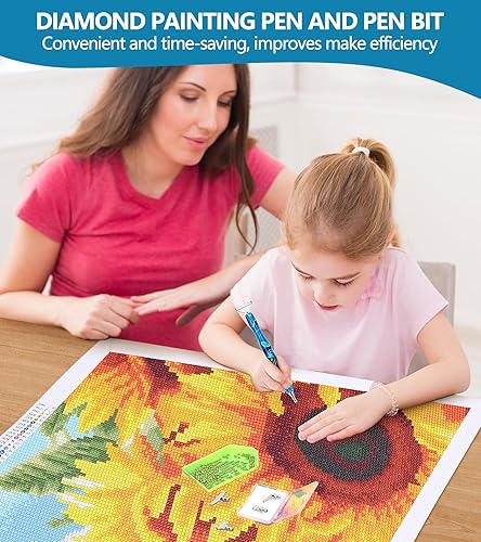 Miniatura 8 de YULOFMVE Bolígrafo de pintura de diamante, de resina de agarre cómodo, con 6 puntas de metal de acero inoxidable diferentes, accesorios de pintura