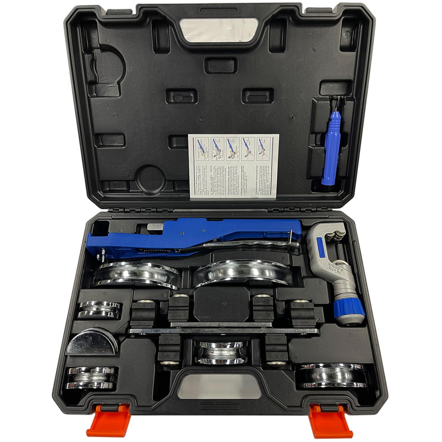 Piegatubi per Tubi,curvatubi manuale,piegatubi manuale,curvatubi rame 6-22mm (1/4'' - 7/8'') con 7 stampi, piegatubi rame e alluminio 0-90°