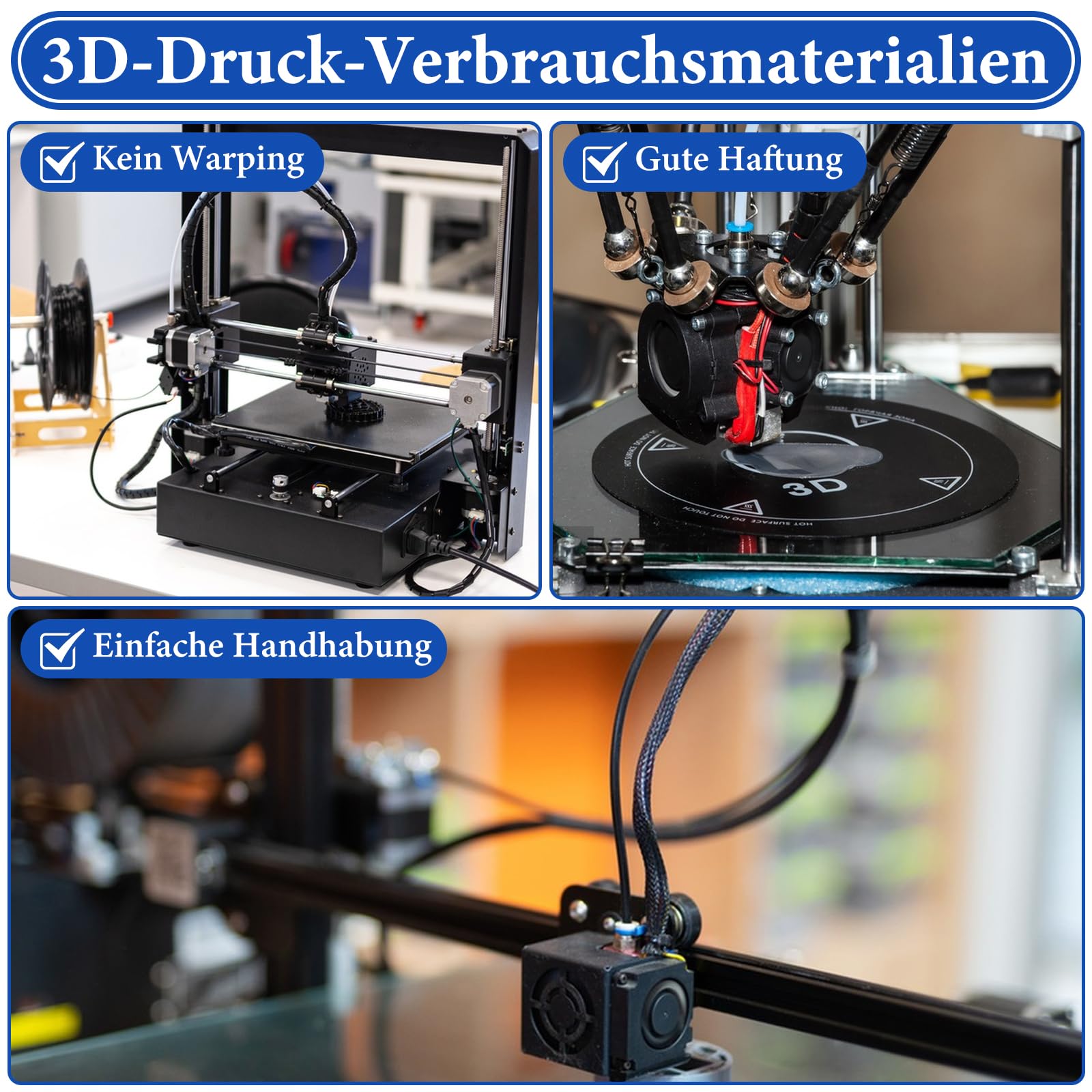 YOUNTHYE Filamento PLA da 5 kg, nero, 1,75 mm (bobina da 5 x 1 kg), filamento per stampante 3D per stampanti FDM, dimensioni precise, non si attorcigliano