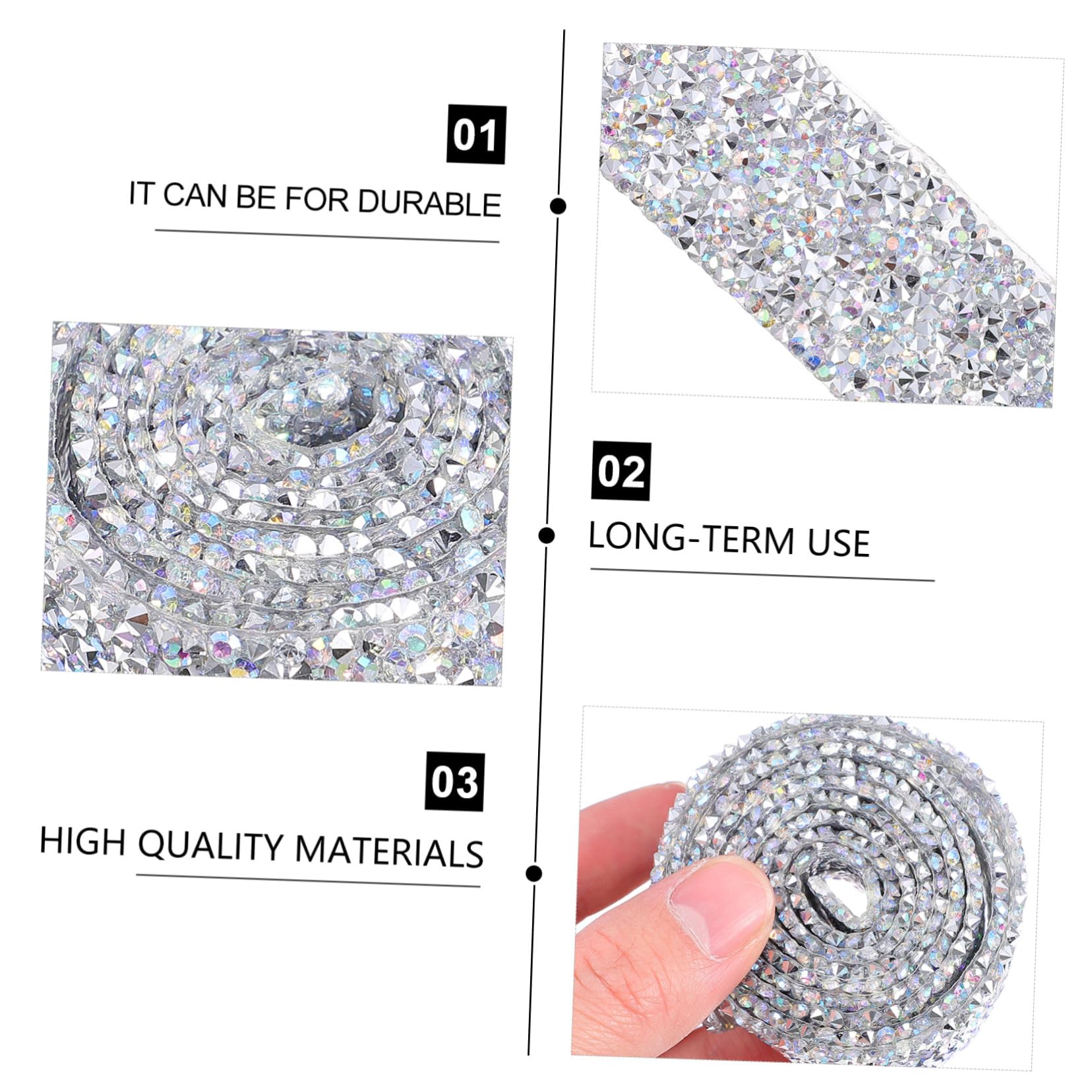 SEWACC 9rollen Strassband Für Bastelprojekte Selbstklebendes Diamantband Ab-farbe Für Hochzeiten Deko Und Accessoires