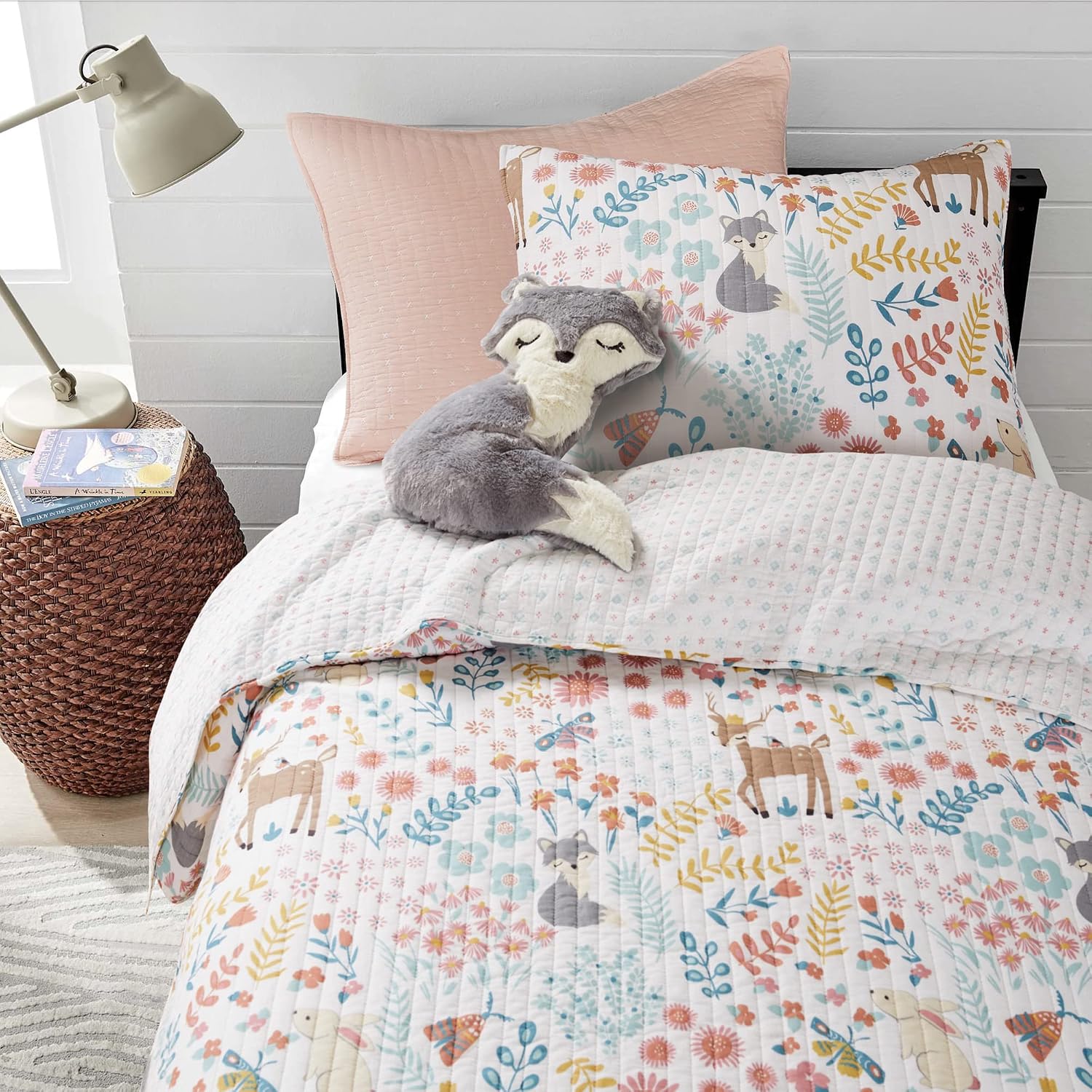 Levtex Home - Fancy Forest Quilt Set - Full/Queen Quilt and Two Standard Shams - Whimsical - Forest - Quilt (86x86in.) and Shams (20x26in.) - Reversible - Cotton/Cotton