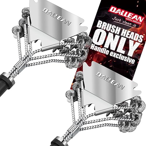 Paquete de 2 cabezales de cepillo de parrilla reemplazables para TH-2218, cepillo de parrilla y raspador para parrilla al aire libre, cepillo de