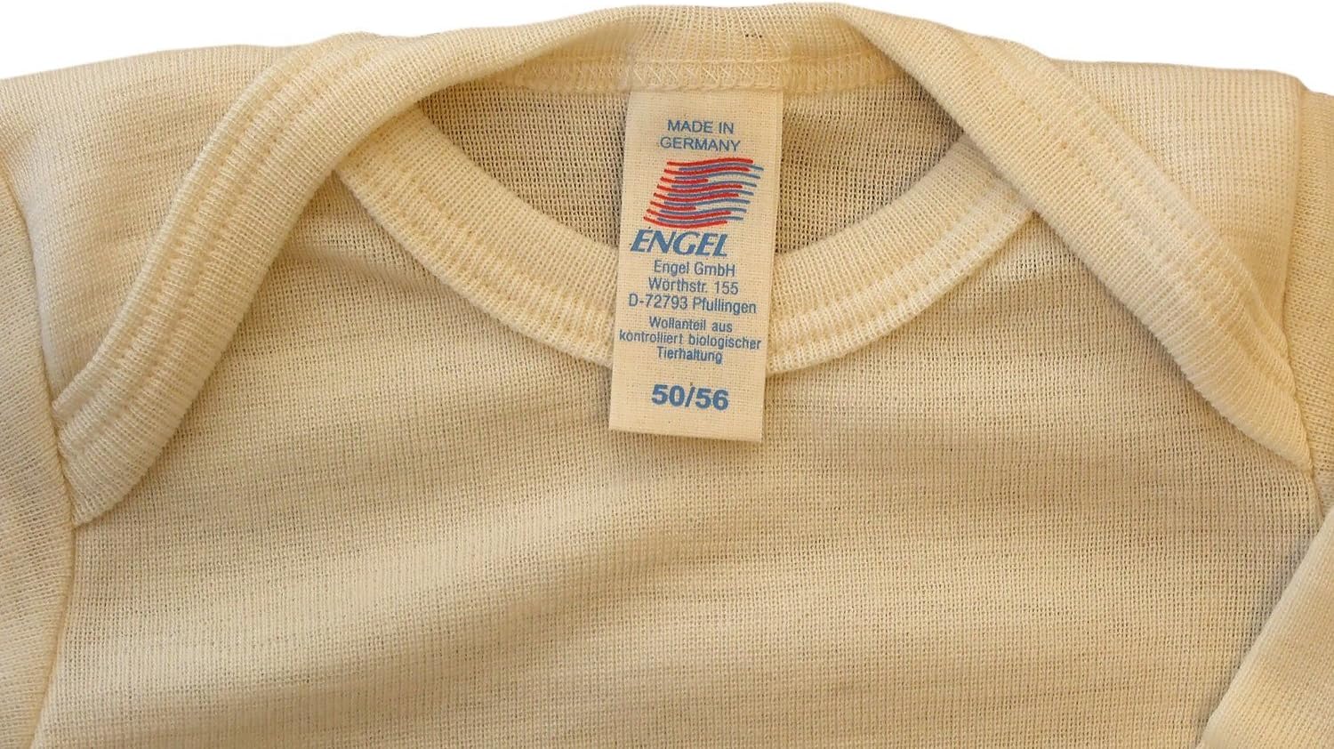 ENGEL Merino wool silk baby newborn BODY bodysuit t-shirt (0-3 mon, Natural beige)