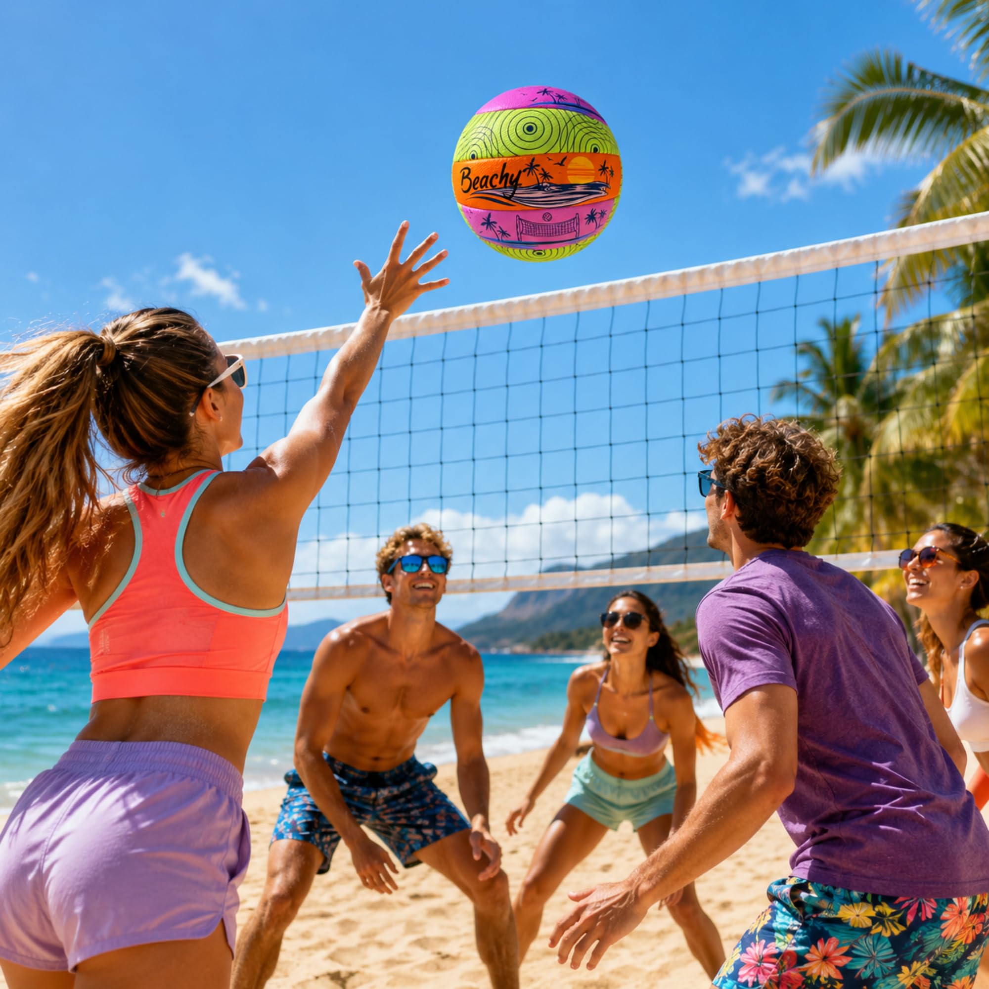 Safe Sport Gear Beachy Volleyball – weicher Griff, offizielle Größe, leichter Strand-Volleyball für drinnen und draußen, Spaß für Kinder und Erwachsene