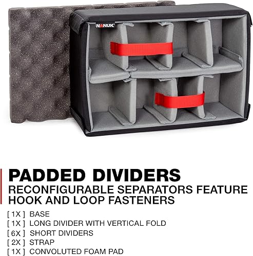 Miniatura 5 de Nanuk 918 Estuche rígido de mano impermeable con organizador de tapa y divisor acolchado, color negro