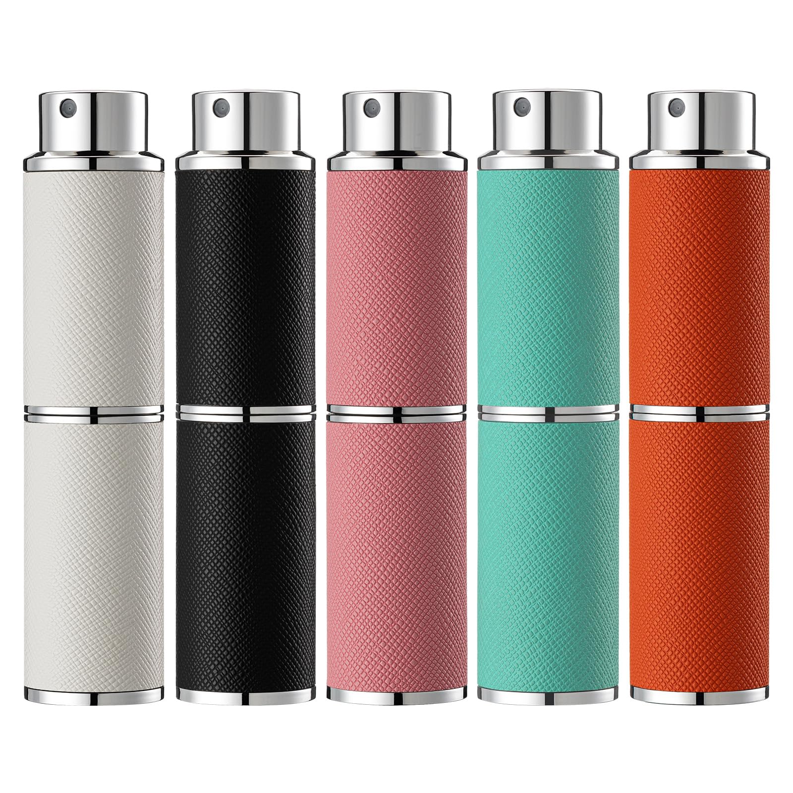 Reise-Parfümflasche, nachfüllbar, 8 ml, Leder, leer, Mini-Köln-Spray, Zerstäuber für Herren, kleiner Duftprobensprüher – tragbarer Nachfüllbehälter für Reisen, 5 Farben, 8ML