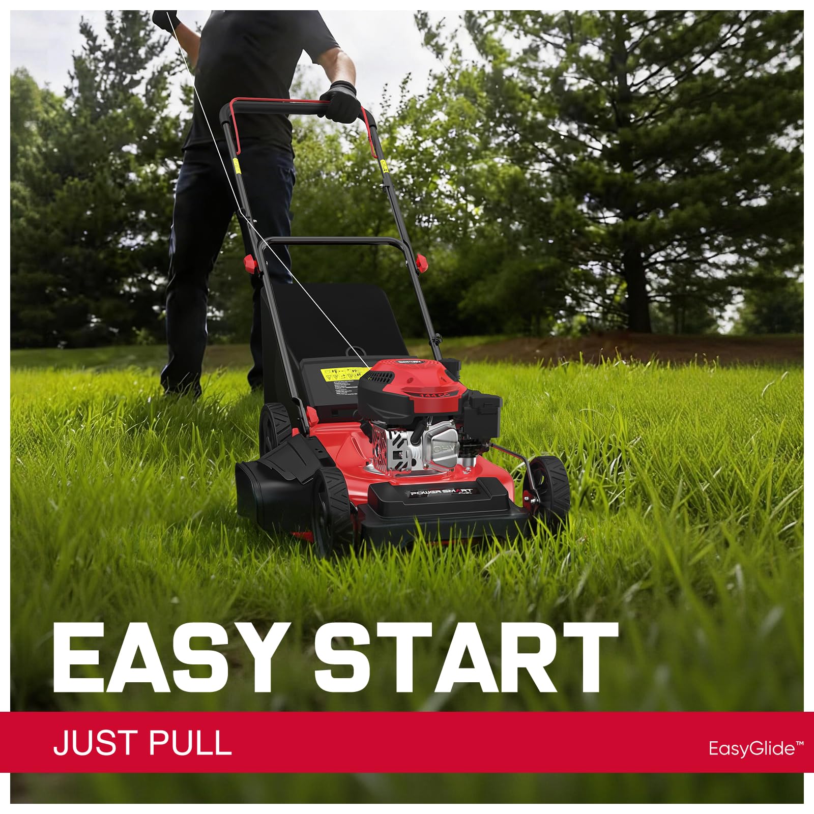 PowerSmart EasyCut 18-Inch Gas Lawn Mower, 144cc 4-Cycle Engine, Walk-Behind Push Lawn Mower, Side Discharge, 5-Position Height Adjustment, Ideal for Small Yards product image 15