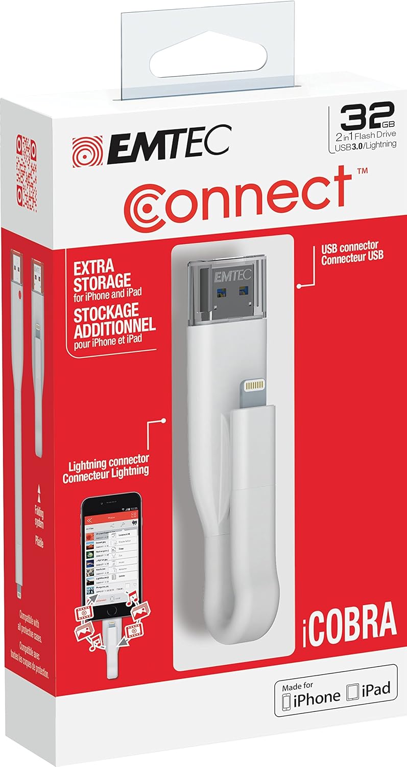 Review Emtec ECMMD32GT503 USB3.0 iCobra Lightning Flash Drive T500, 32 GB Exclusive Discount 70% Price Emtec ECMMD32GT503 USB3.0 iCobra Lightning Flash Drive T500, 32 GB