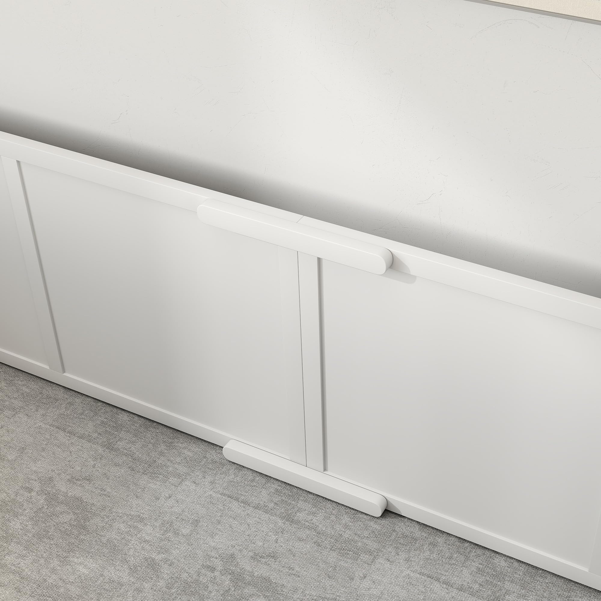 PawHut Wurfkiste für Welpen rutschfest für Große Hunde 196x96x48 cm Weiß | Wurfbox Welpenlaufstall, mit Verstellbarer Tür, Hundelaufstall Welpenauslauf