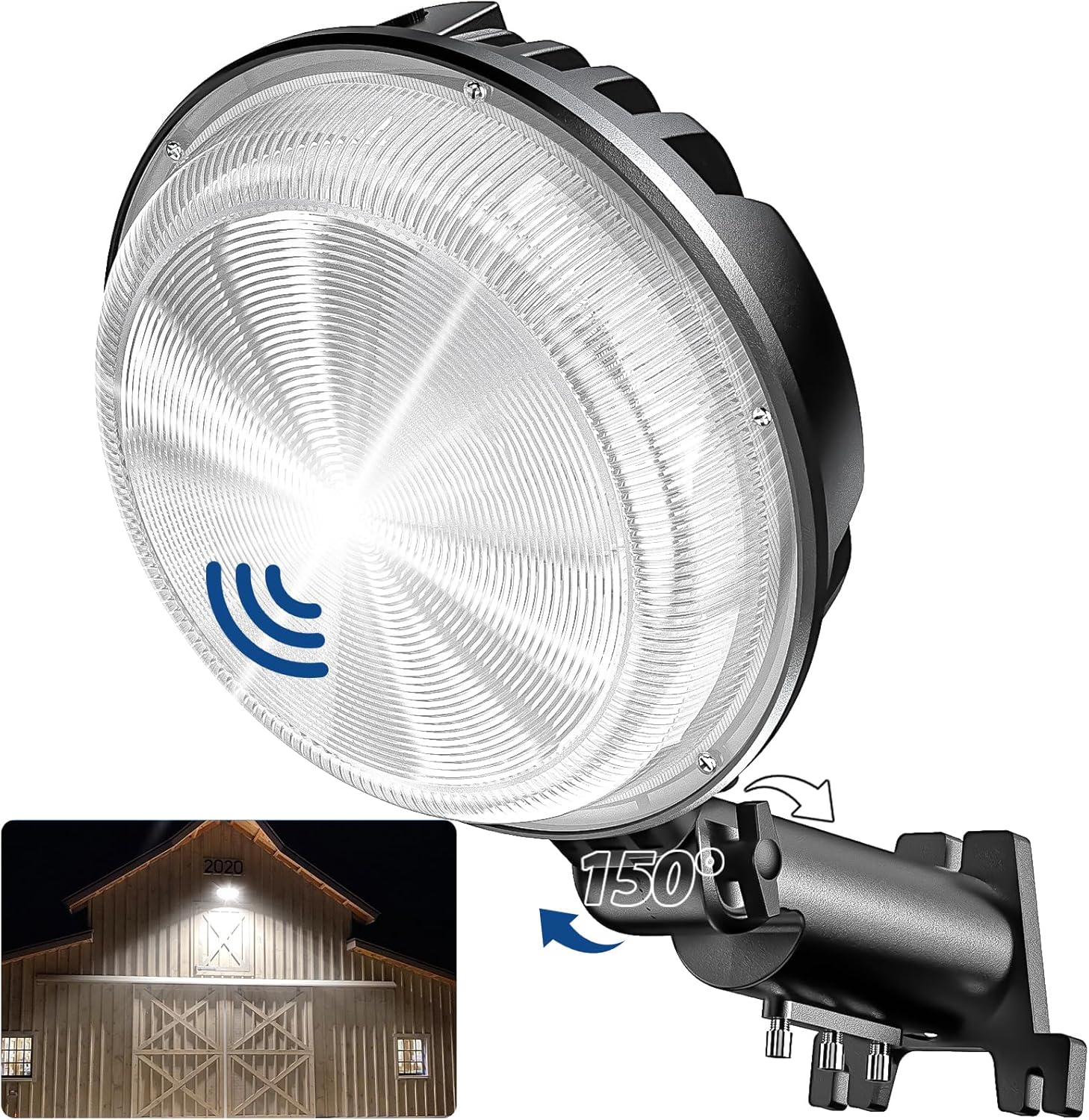 LED Barn Light, 150W 20000LM Dusk to Dawn Outdoor Lighting, Yard Light IP66 Waterproof, 150° Angle Adjustable Bright Outdoor Street Light for Garden, Garages, Attics, Patios, and Barns