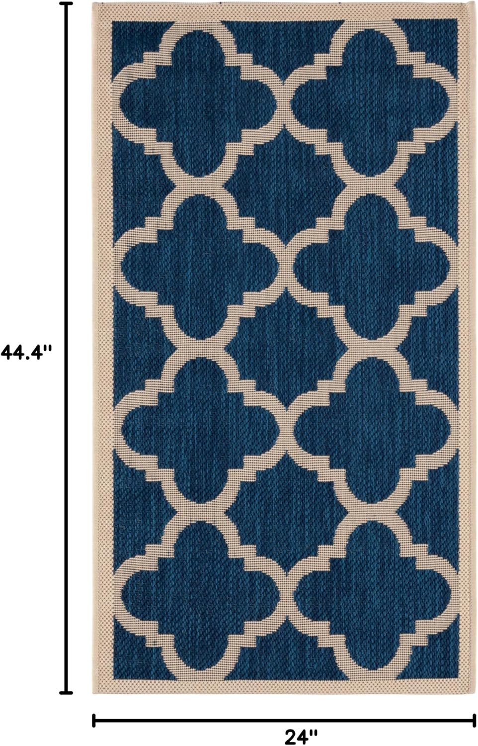 SAFAVIEH Washable Rug Outdoor Courtyard Collection - 2' x 3'7", Navy & Beige, Non-Shedding & Easy Cleaning, Ideal for Patio, Front Door, Entryway, Doormat (CY6243-268)