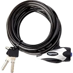 Candado Bicicleta Yale Amazon Basics Cerradura con llave Bicicleta antirrobo ajustable con cable y 72 pulgadas, paquete de 1, 182.4 cm, negro
