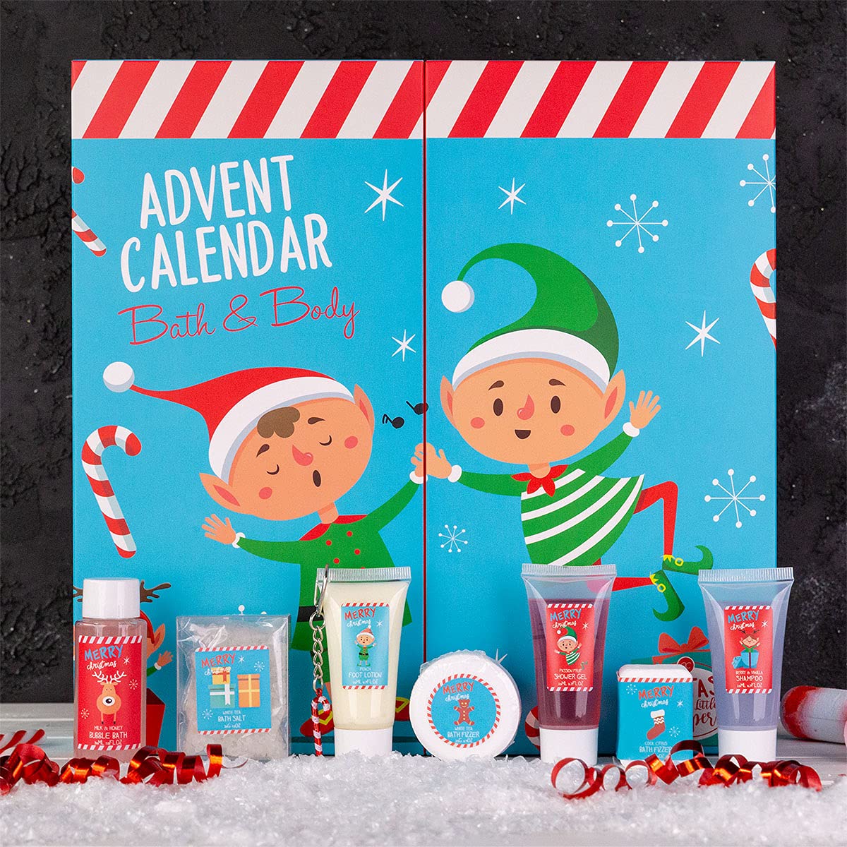 Accentra Kalendarz adwentowy z 24 produktami do pielęgnacji – kalendarz adwentowy Beauty z balsamem do ciała, kulkami kąpielowymi, żelem pod prysznic, szamponem, kremem do rąk i wielu innych –