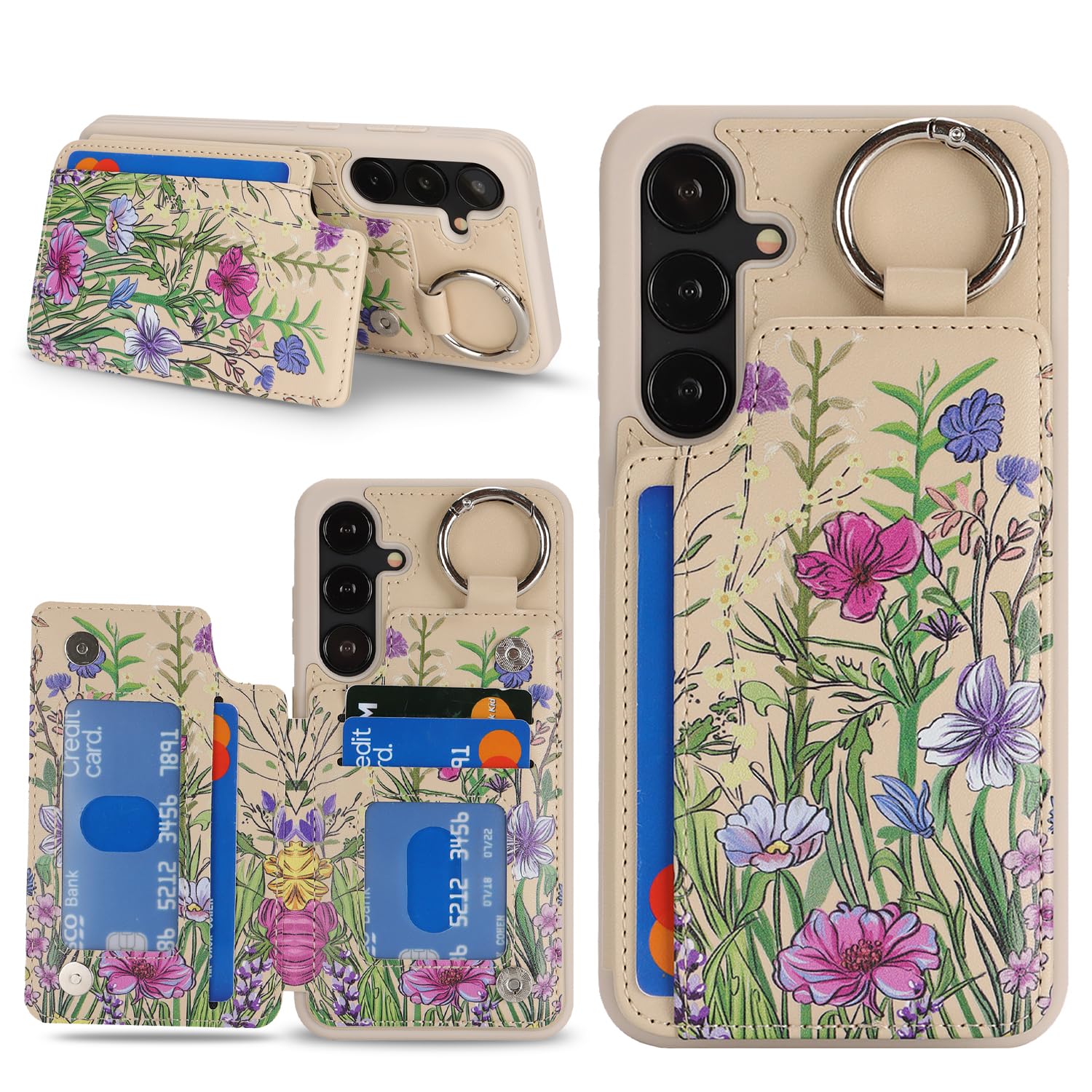 Photo 1 of ?????? for Samsung Galaxy s24 Plus case Wallet Detachable Magnetic Phone case with Card Holder Compatible Magsafe Leather Flip Folio case Stand Removable Shockproof Cover for Men and Women-Off White