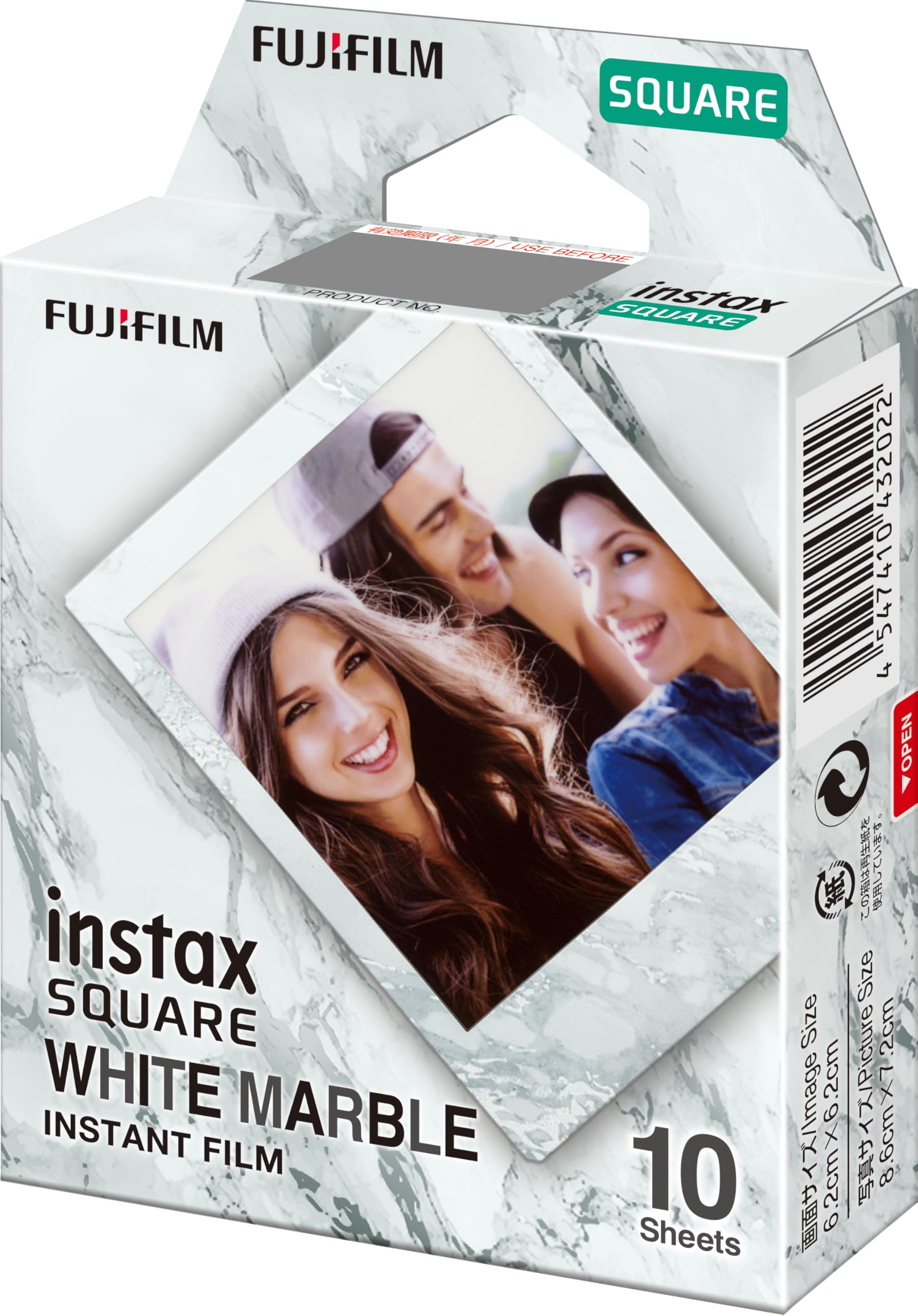 instax™ Square Film White Marble, 1x10