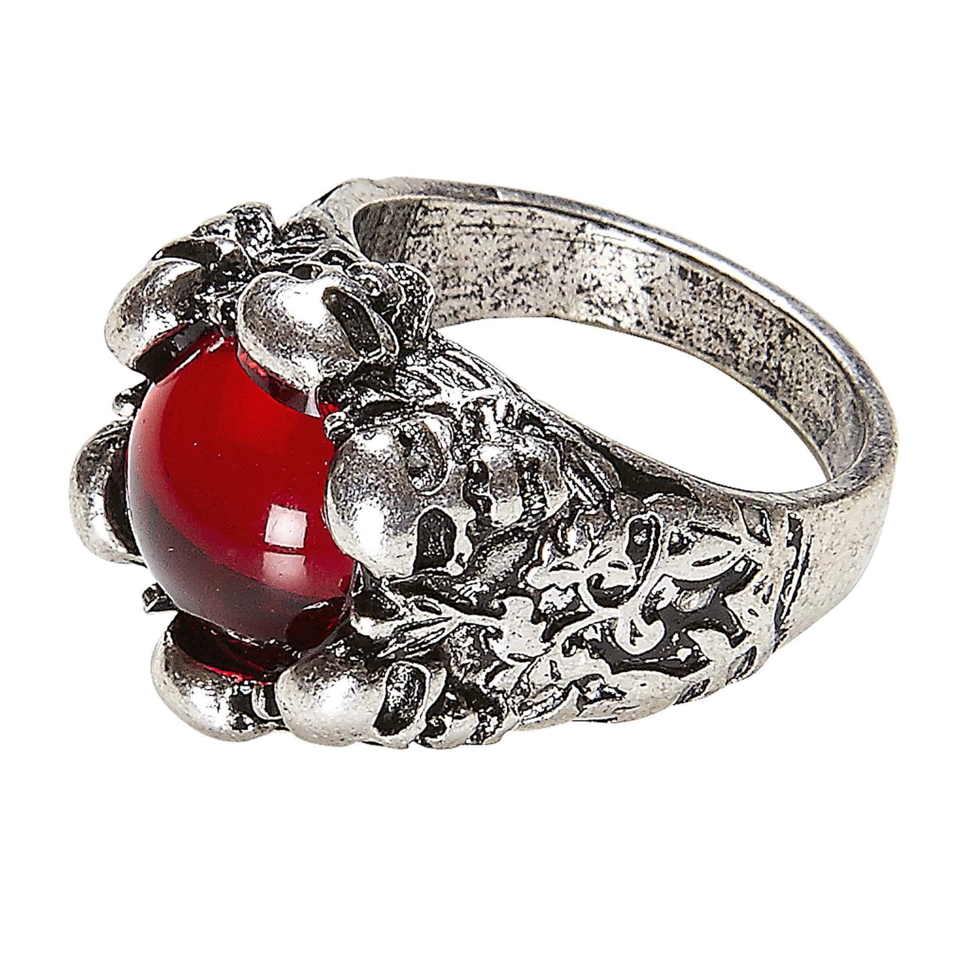 Widmann ? Skulls Ring with Gemma Womens, Red, One Size, vd-wdm46753