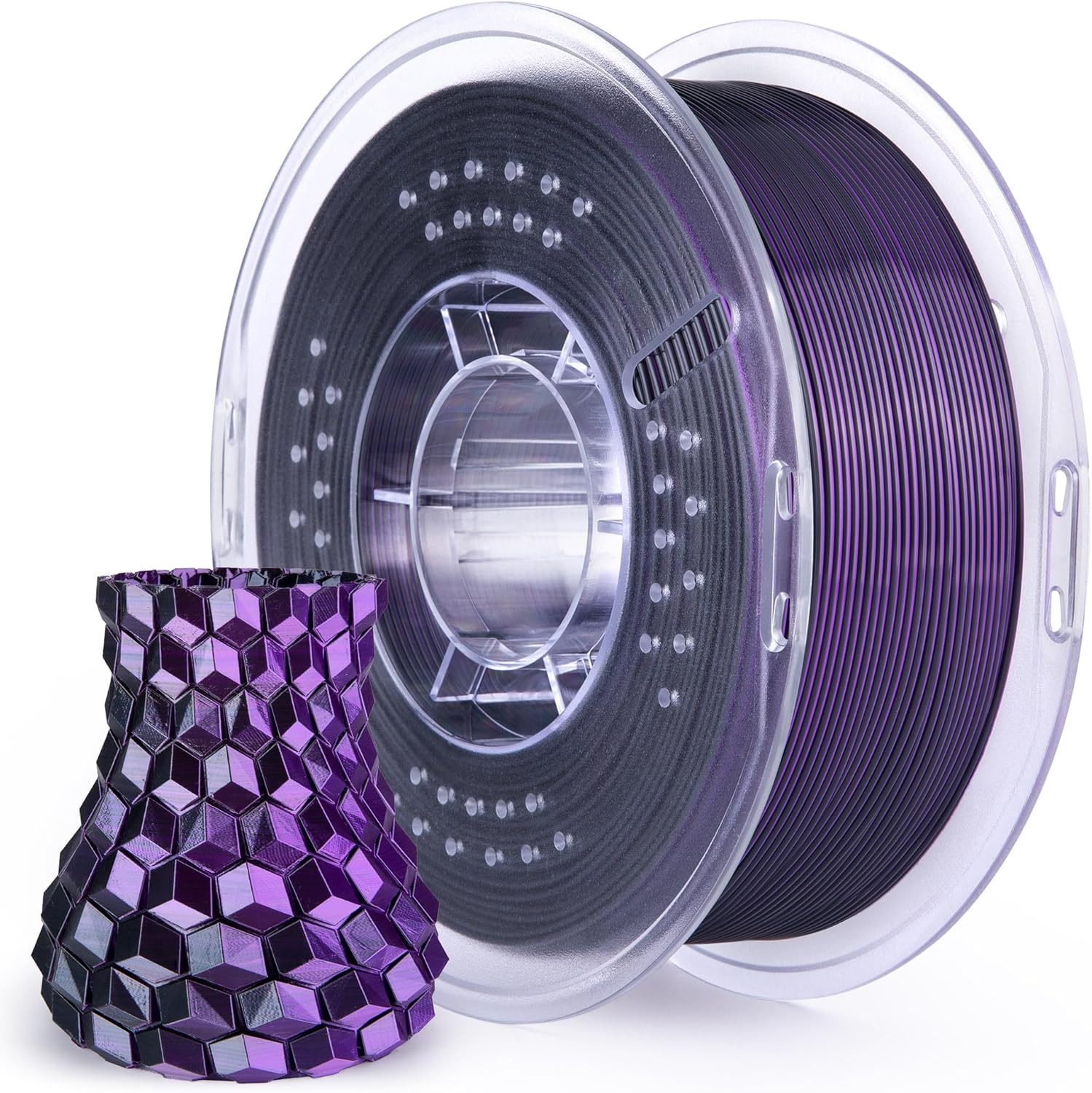Silk Dual Colors Purple Black