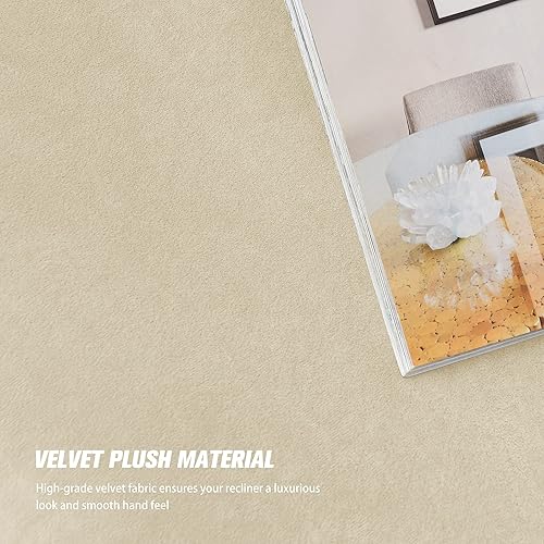 Miniatura 3 de Fundas elásticas para sillón reclinable, 4 piezas, funda de terciopelo ultra suave para silla reclinable, funda de sofá de un solo asiento,