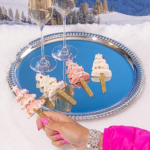 Miniatura 2 de Fancy Sprinkles Mariah Tree - Molde para tartas, 4 cavidades de silicona reutilizable, para hornear y decoración de postres, incluye 8 varillas