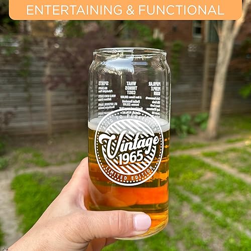 Miniatura 4 de Regalo de cumpleaños número 60 para hombres  20 onzas vintage  Regalo de cumpleaños 60 para hombres y mujeres  Vaso de cerveza de dos caras vintage