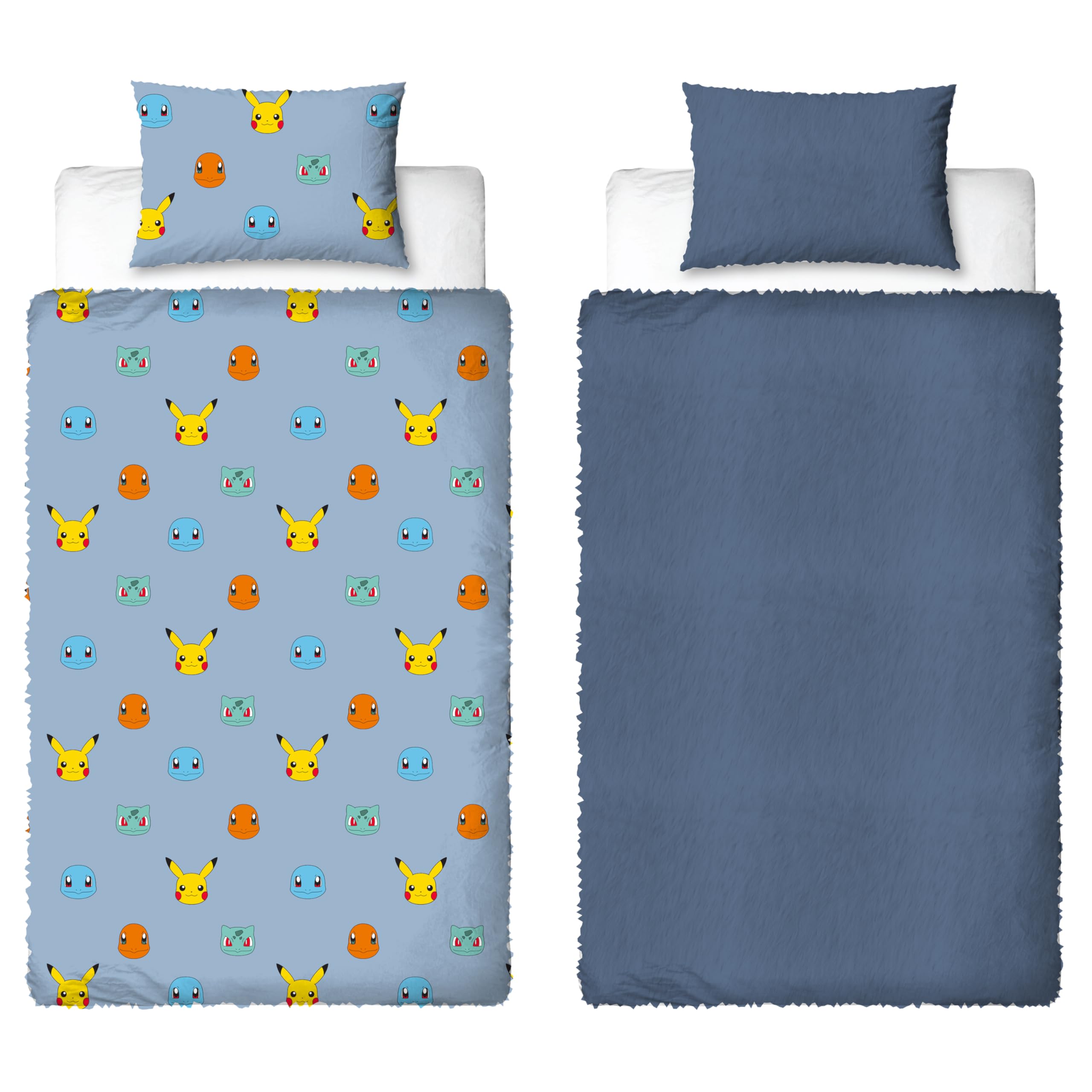 Pokémon Multicolor Pokemon Official Single Fleece Duvet Cover Set | Super Soft And Warm | Official Gaming Merchandise Bedding | Reversible 2 Sided Winter Cosy Kids Bedding Cover Including Matching Pillow Cases