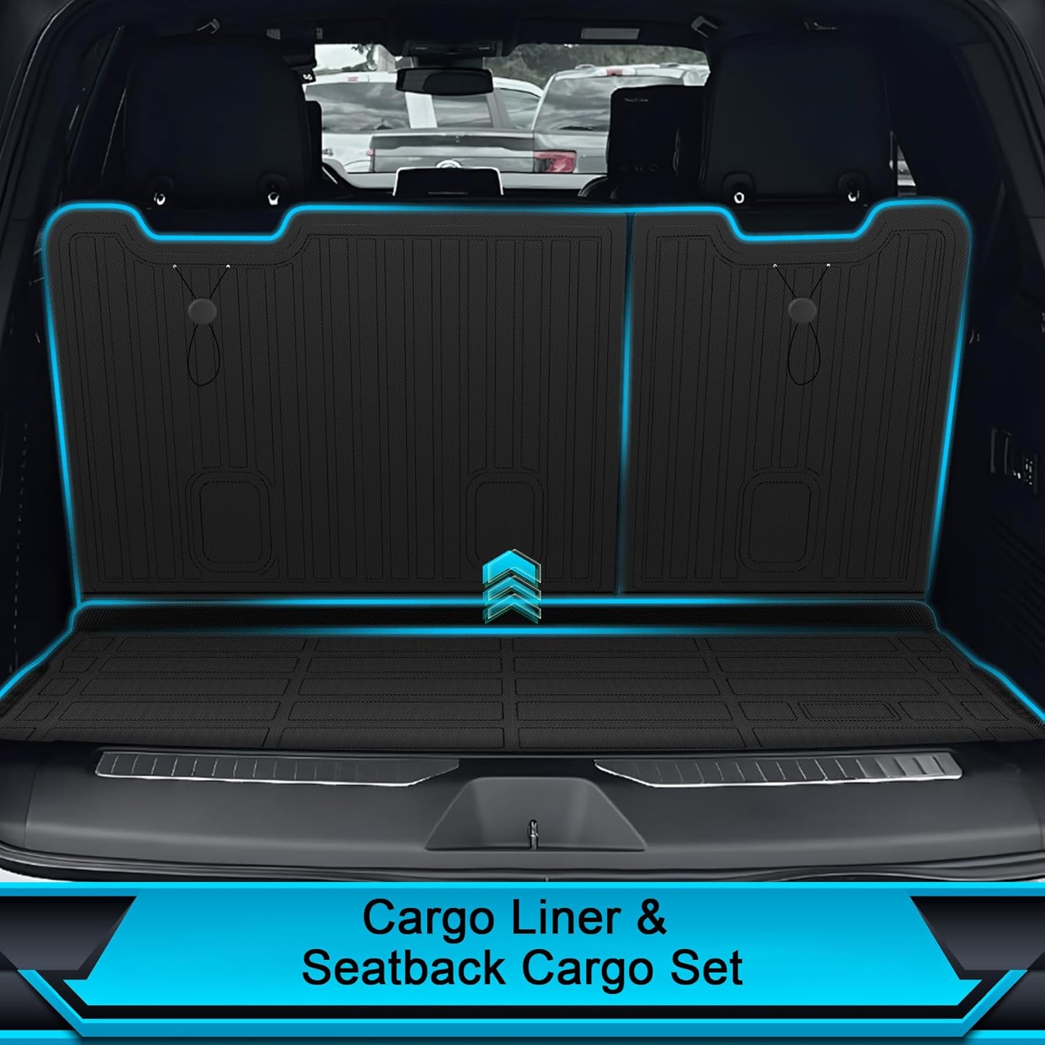Floor Mats for Chevrolet Chevy Tahoe 2015-2020 and for GMC Yukon 2015-2020 (Bucket Seat), TPE Waterproof Non-Slip All Weather Protection Custom (Floor Mats & Cargo Liner & Seatback Cargo Mat)