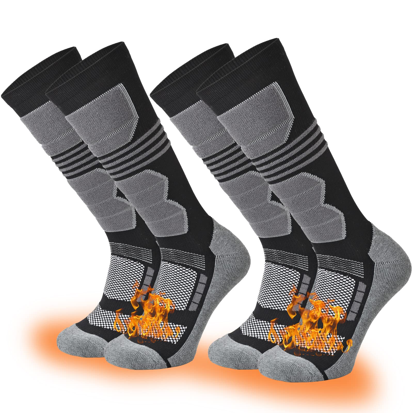 COOVANSki Socks Mens Womens 2 Packs Warm Winter Thermal Socks for Snow Snowboarding Knee High Compression Socks