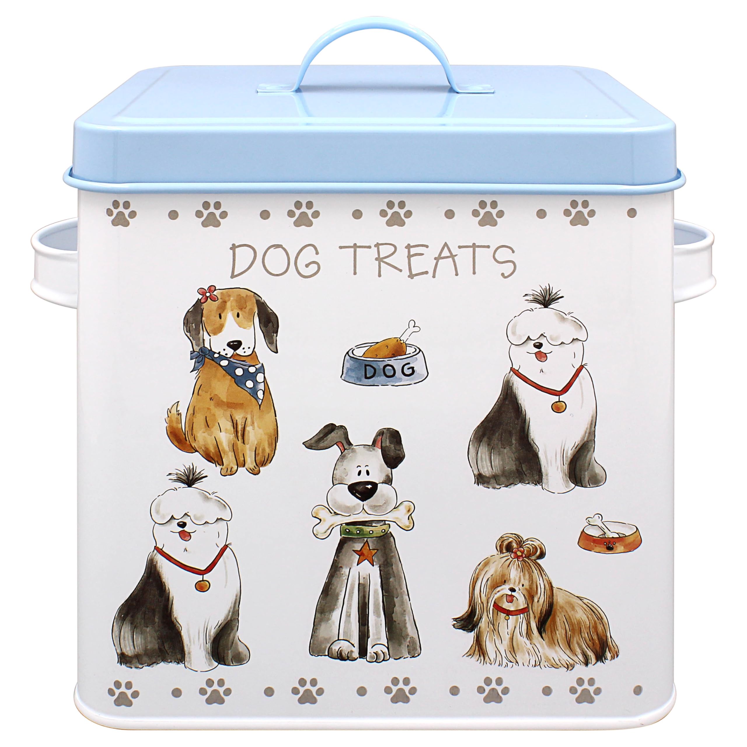 The Leonardo Collection Faithful Friends Dog Treats Box | Durable Pet Food Storage Container | Ideal for Daily Use | Airtight Bin for Dry Pet Food in Any Home