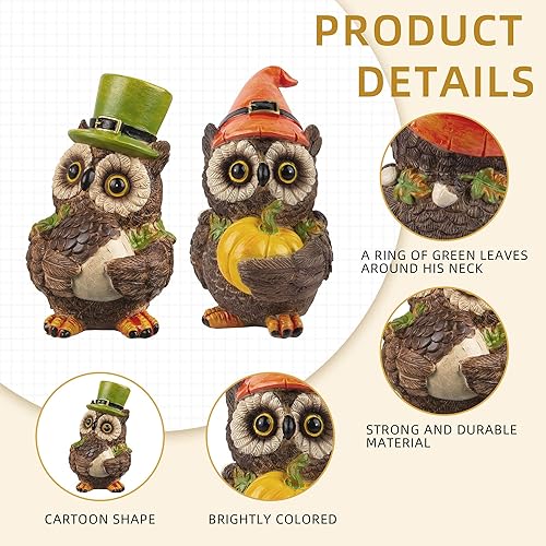 Miniatura 2 de TeesAlfync Figuras de búho para decoración del hogar, decoración de otoño, búho, decoración de mesa de Acción de Gracias, gnomo, regalo de otoño