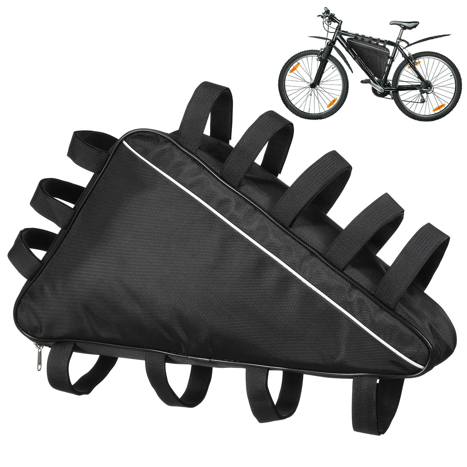 Healeved Bike Triangle Bag Frame Mount Storage Pouch Large Capacity Waterproof Electric Bike Battery Case for Cycling Hiking Camping