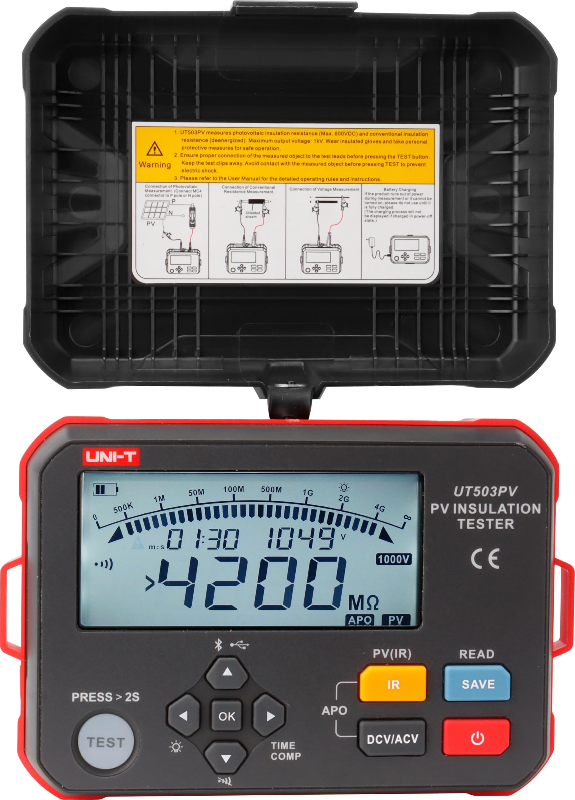 UNI-T Probador de resistencia de aislamiento fotovoltaico UT503PV