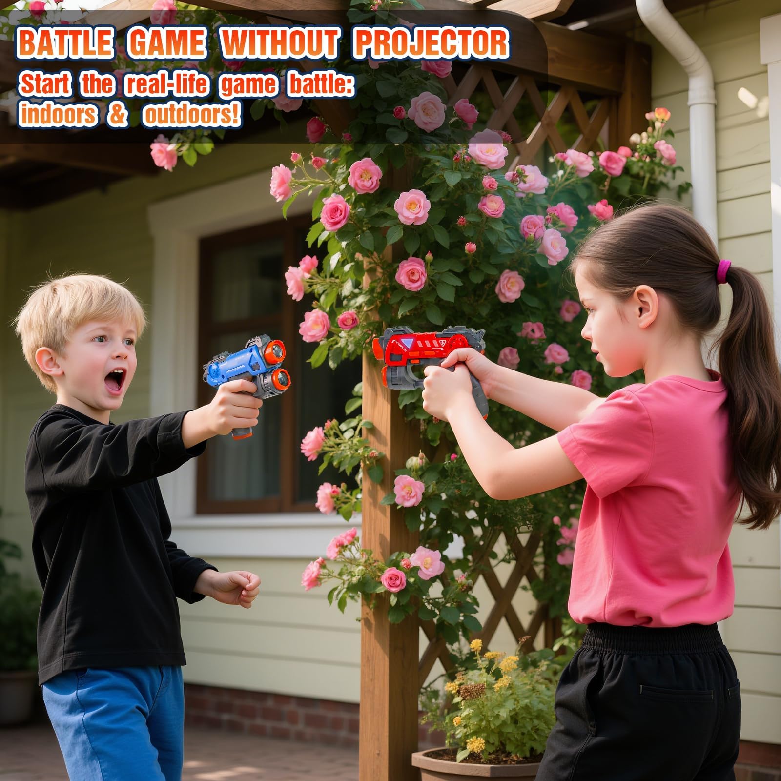 Lasertag 2-Spieler-Schießspiel für Kinder mit Projektor Kind Spiel | Laser Tag Spiel Sets mit Projektor für Kind Geschenk für Kinder Jungen und Mädchen im Alter von 7, 8, 9, 10, 11+ Jahren
