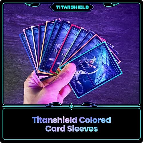Miniatura 5 de Titanshield - Fundas de cartas coleccionables para juegos de mesa de tamaño regular (150 unidades), protector de cartas de magia, The Gathering,
