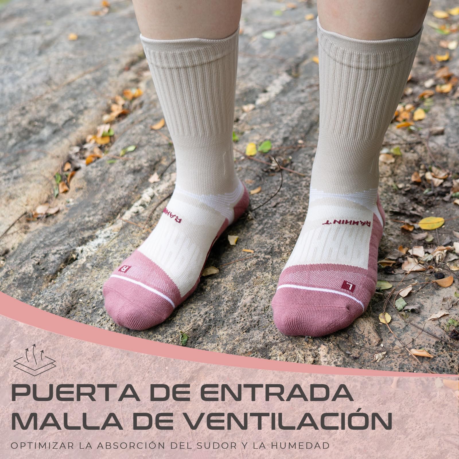 Rahhint Coolmax Calcetines Running para Mujer Antiampollas Compresión Sin Costuras paquete de 3